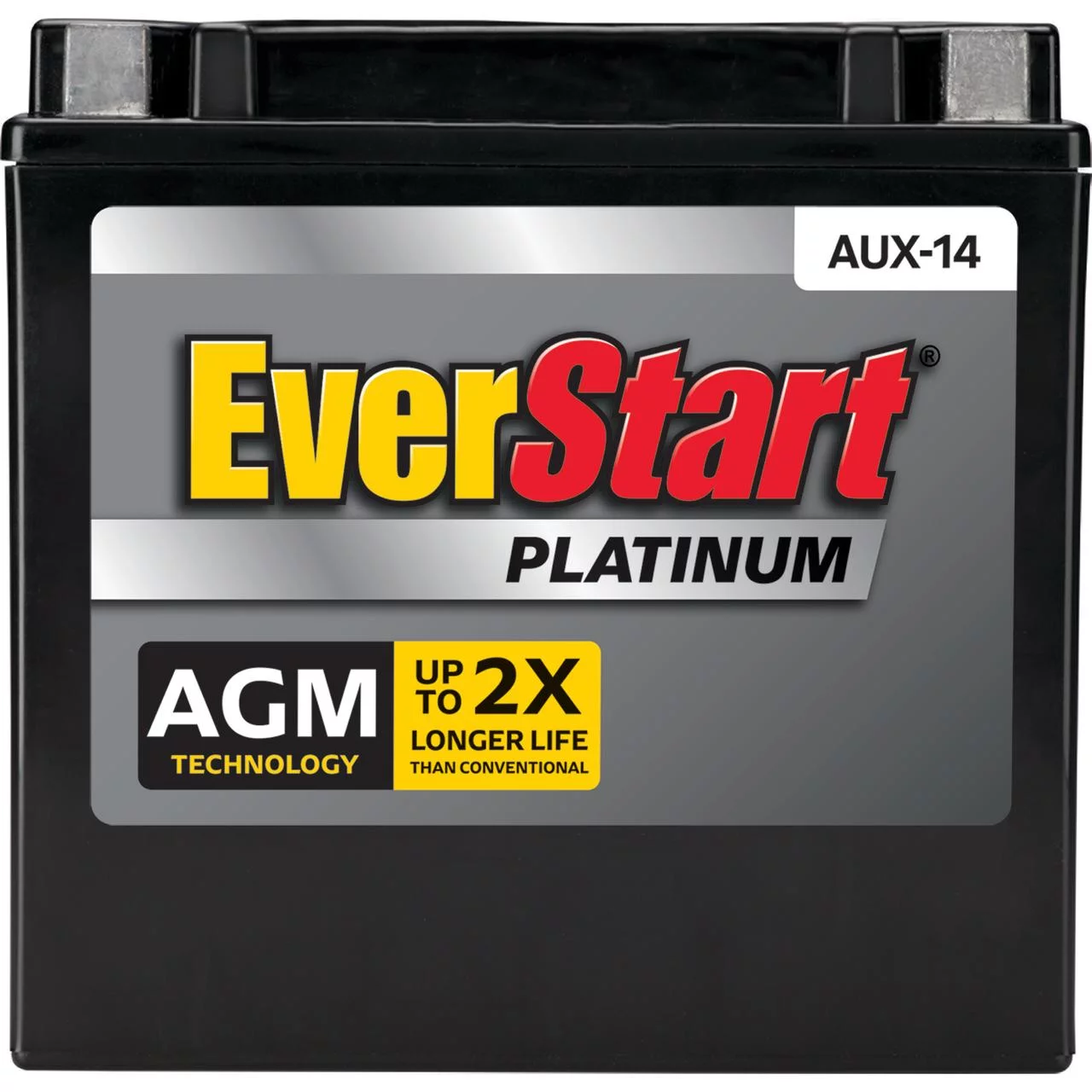 EverStart Platinum BOXED AGM Battery, Group Size AUX 14 12 Volt, 200 CCA