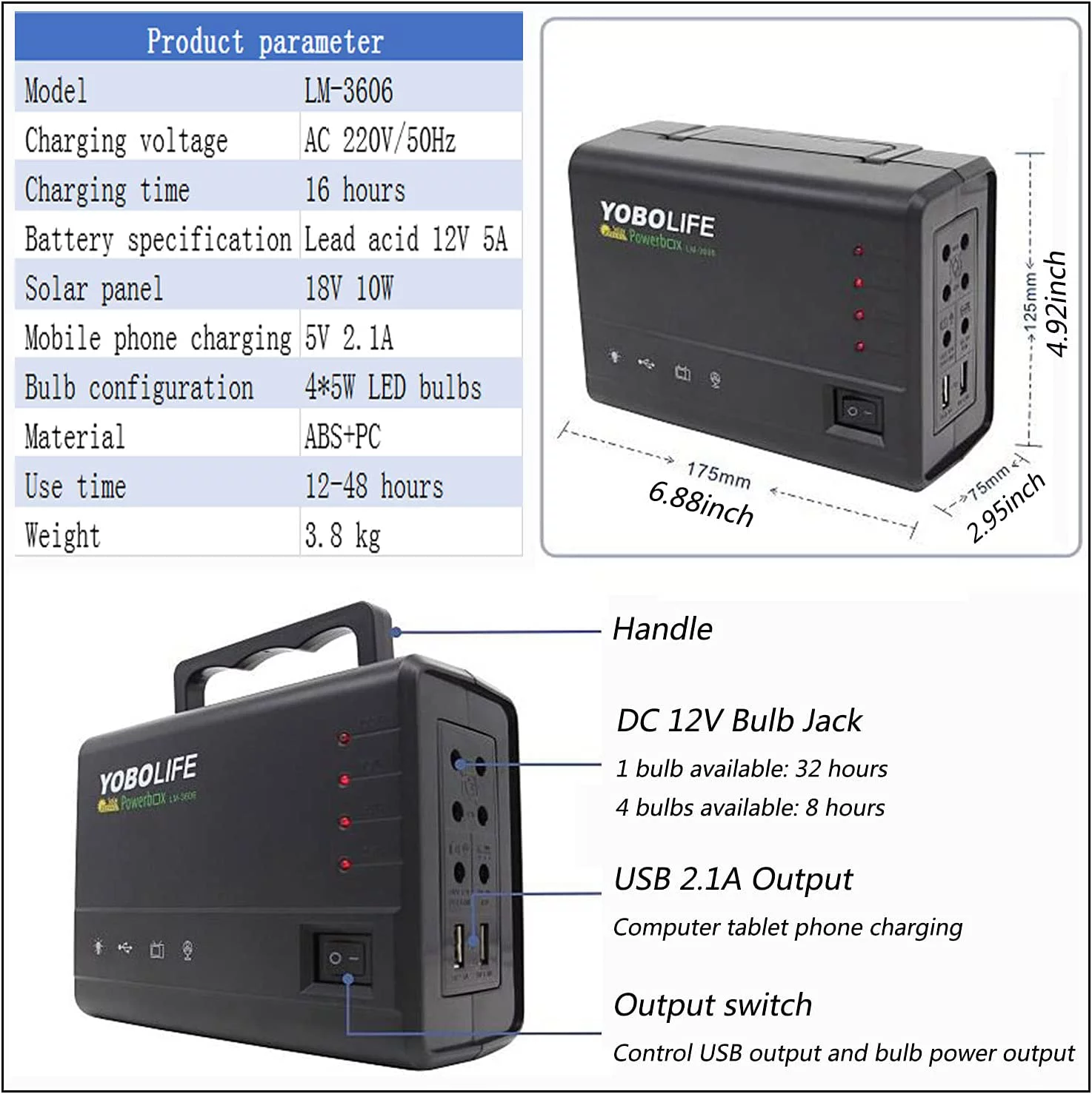 FETCOI Solar Generator, Portable Power Station, w/Solar Panel Outdoor Supply for Camping/CPAP/Emergency Battery Backup