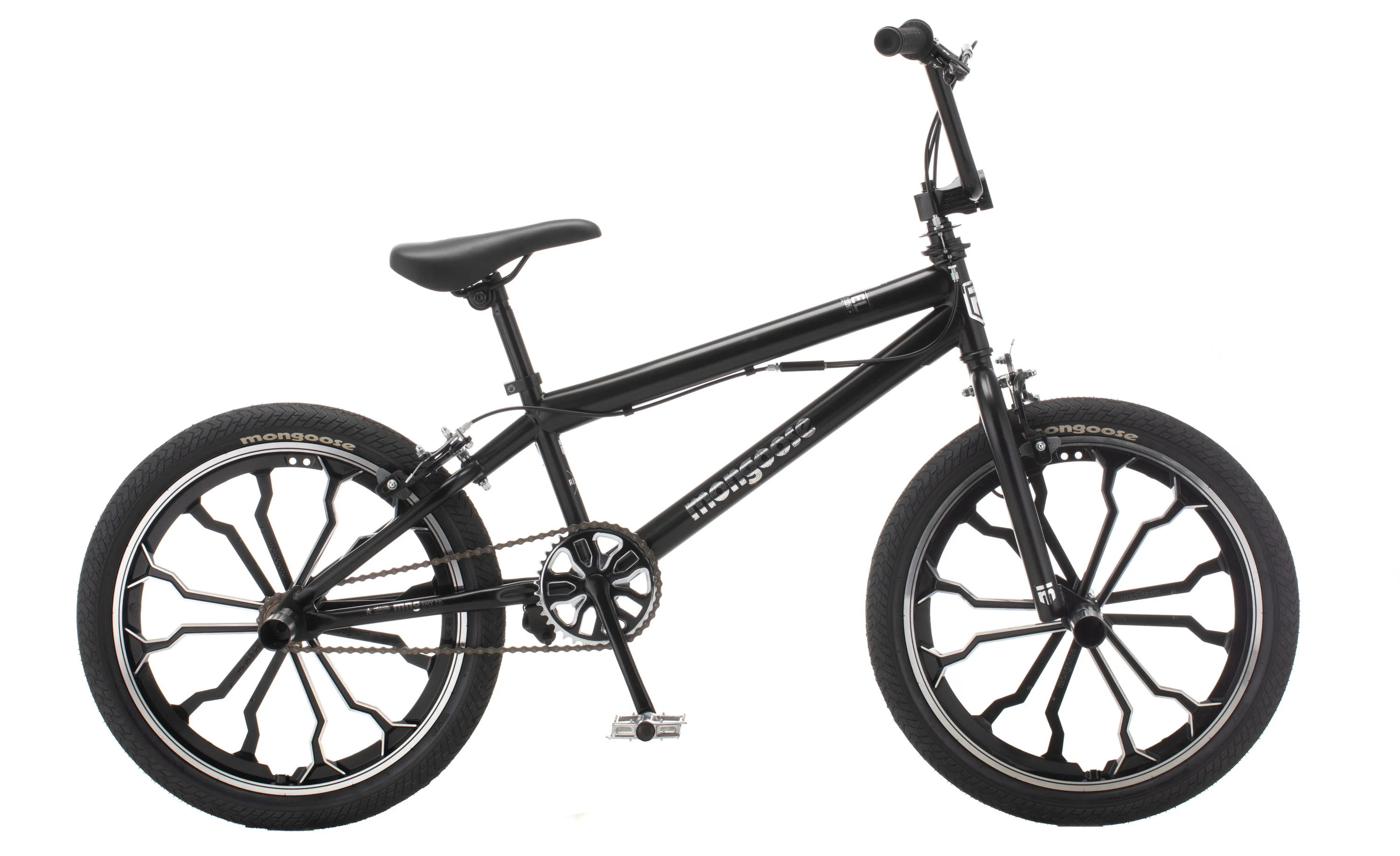 Mongoose Rebel Boys 20 inch Kids BMX Bike, Ages 7-13, Black