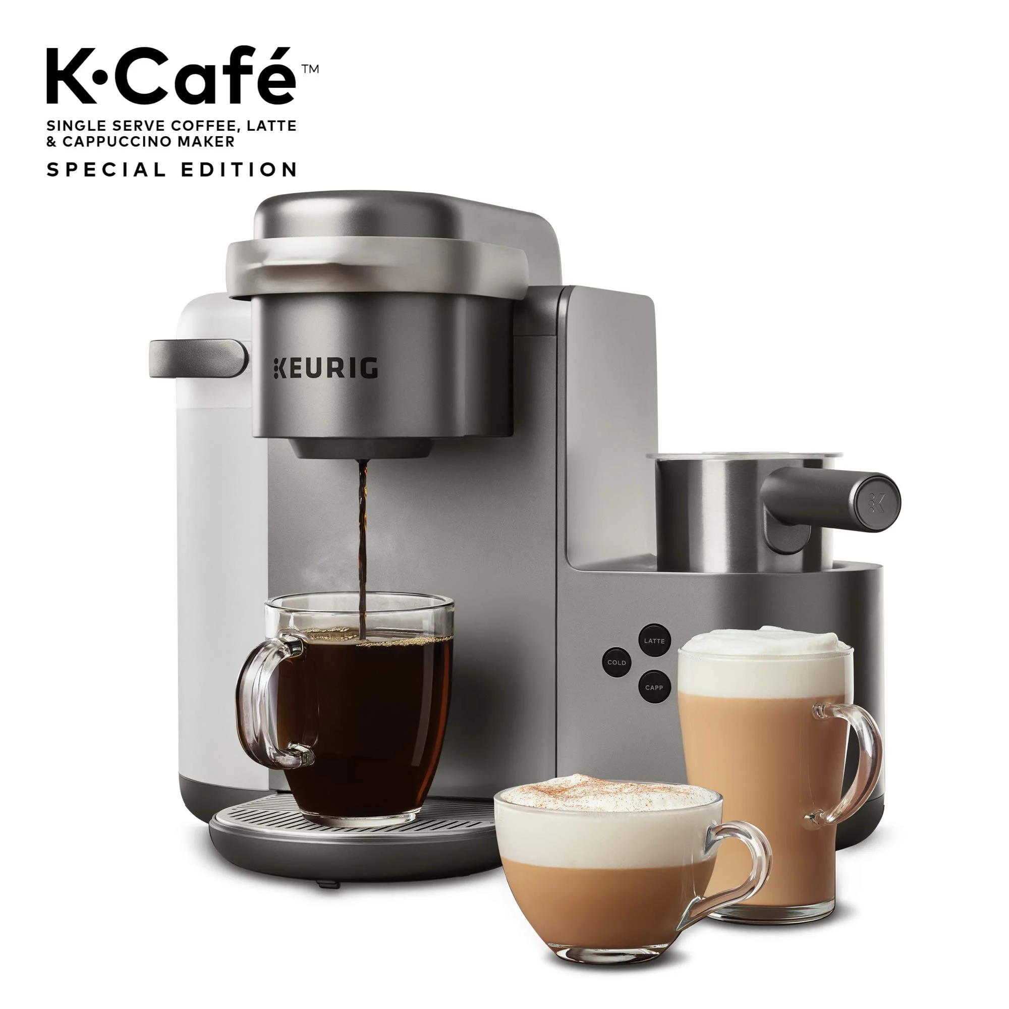 Keurig K-Cafe Special Edition Single Serve K-Cup Pod Coffee, Latte and Cappuccino Maker, Nickel