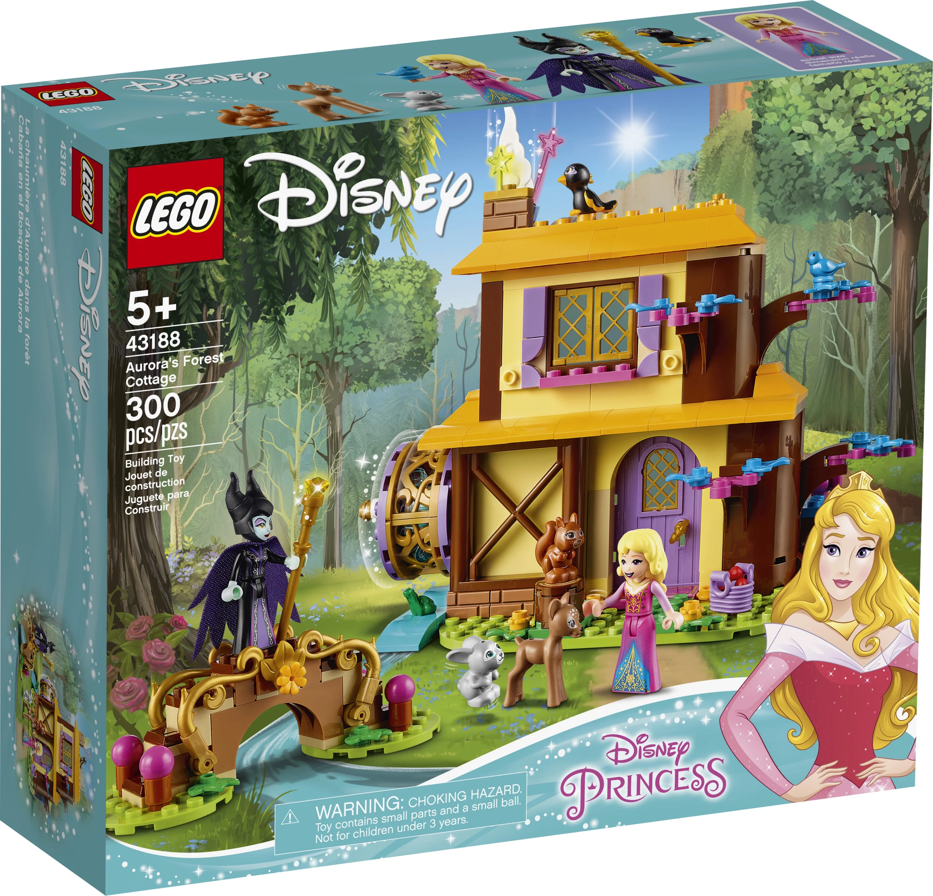 LEGO Disney Aurora’s Forest Cottage 43188 Great Sleeping Beauty Building Toy for Kids (300 Pieces)