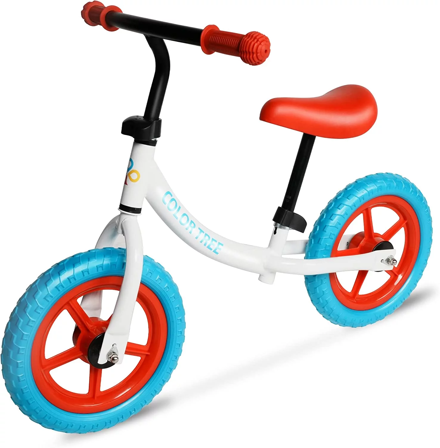 Lightweight Balance Bike Toddler Bike for 3-5 Year Old Boys and Girls, No Pedal Sport Training Bicycle with Adjustable Handlebar and Seat,Red & Blue