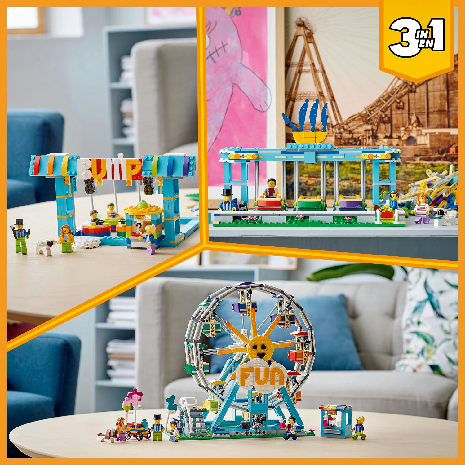 LEGO Creator 3in1 Ferris Wheel 31119 Building Toy with 5 Minifigures (1,002 Pieces)