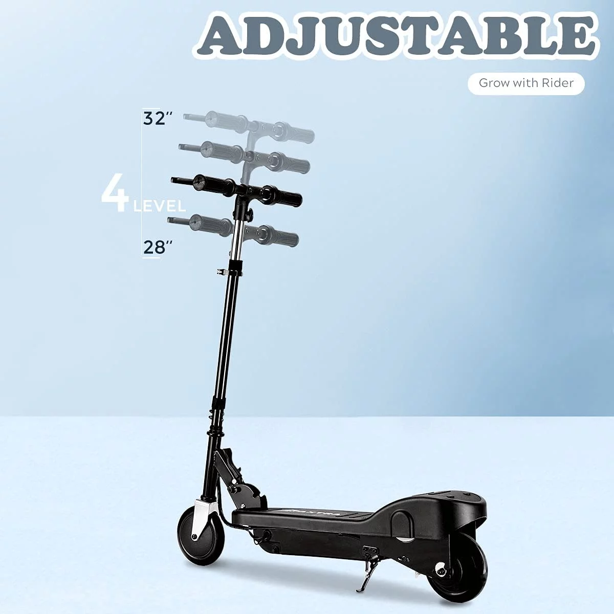 Maxtra Scooters E100 Electric Scooter for Kid’s Ages 6-12 – up to 10 MPH, Foldable and Adjustable Handlebar