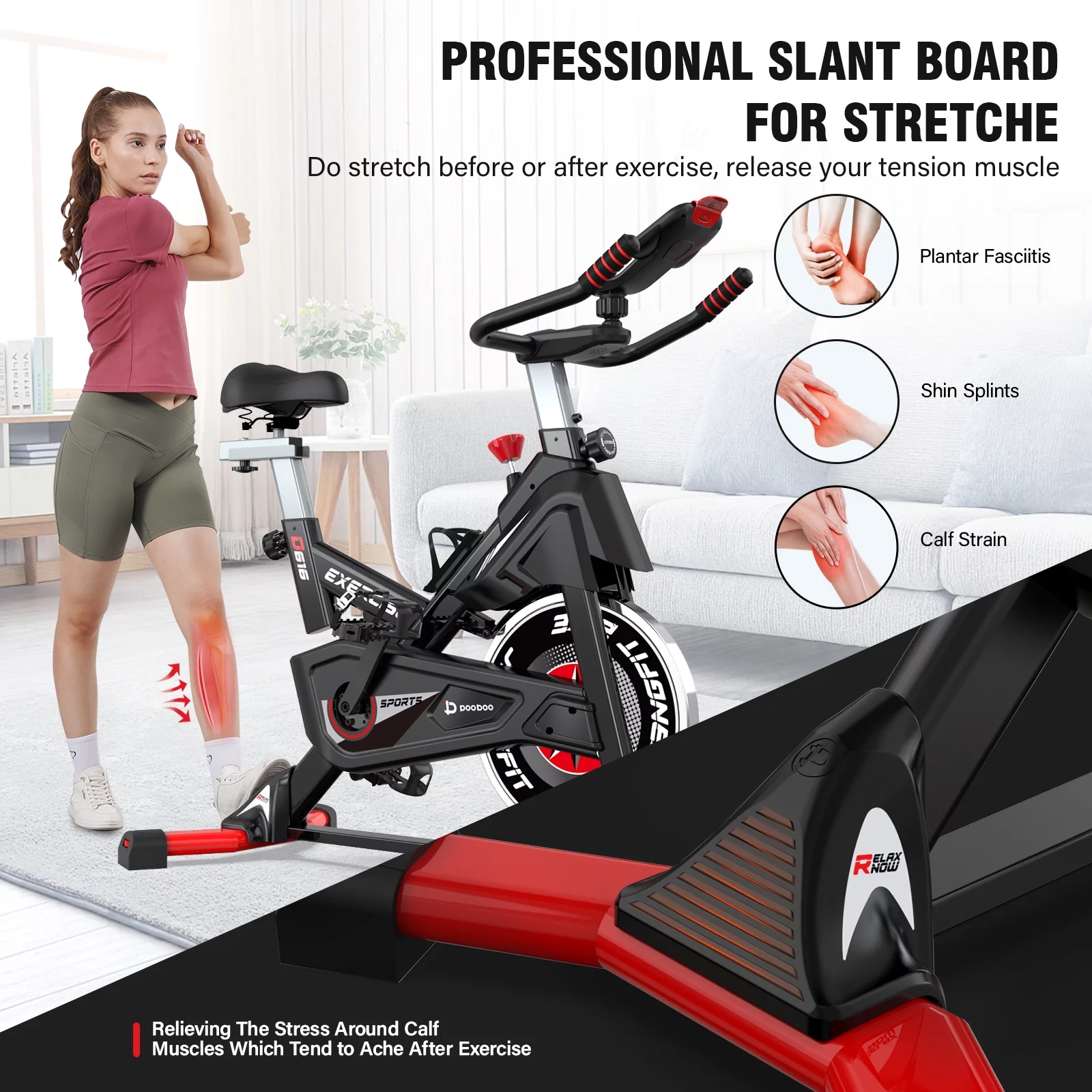 Pooboo Bluetooth Magnetic Exercise Bike Indoor Cycling Bike Stationary Bikes 40lbs Flywheel 350lbs