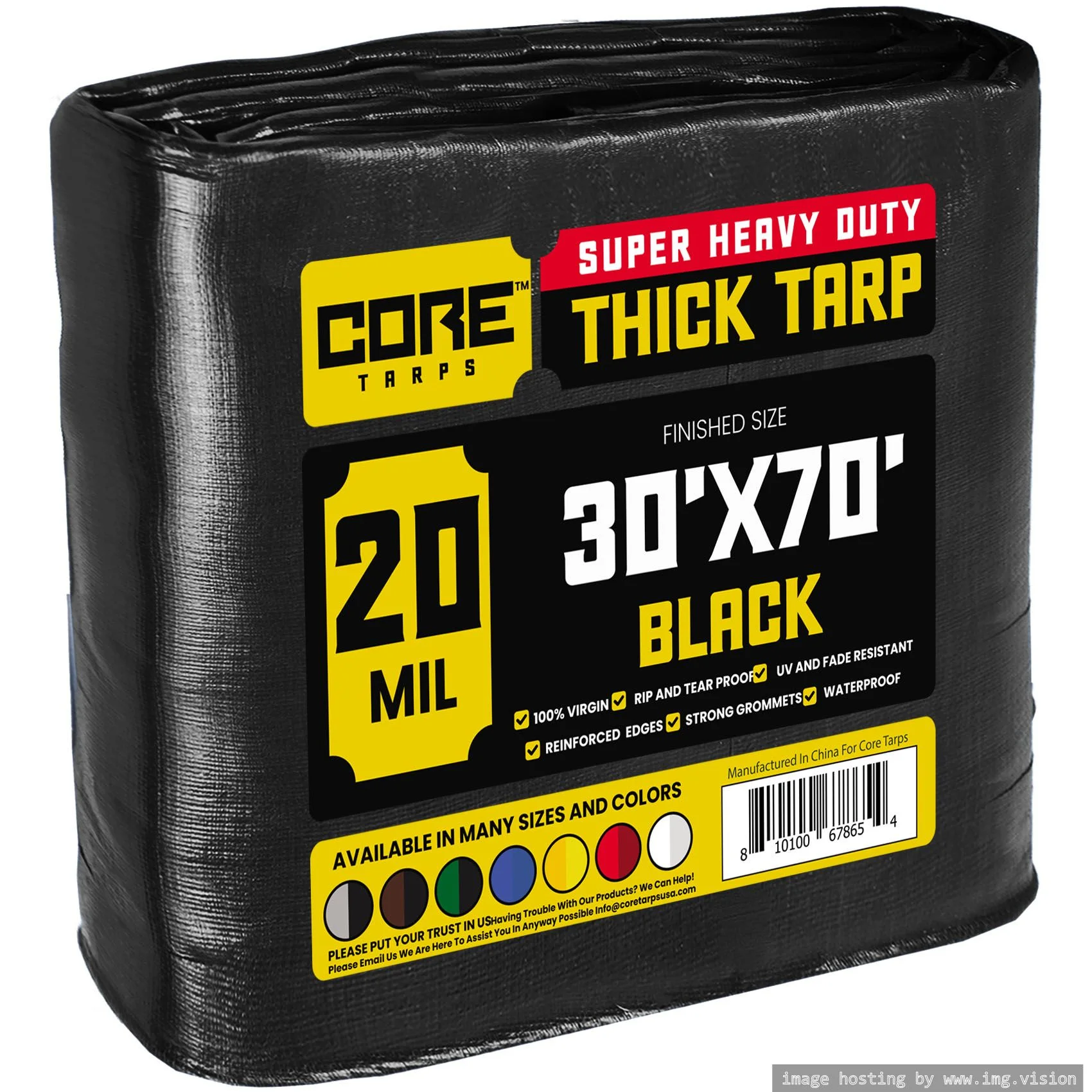 Core Tarps Extreme Heavy Duty 20 Mil Tarp, White 12?? X 12??