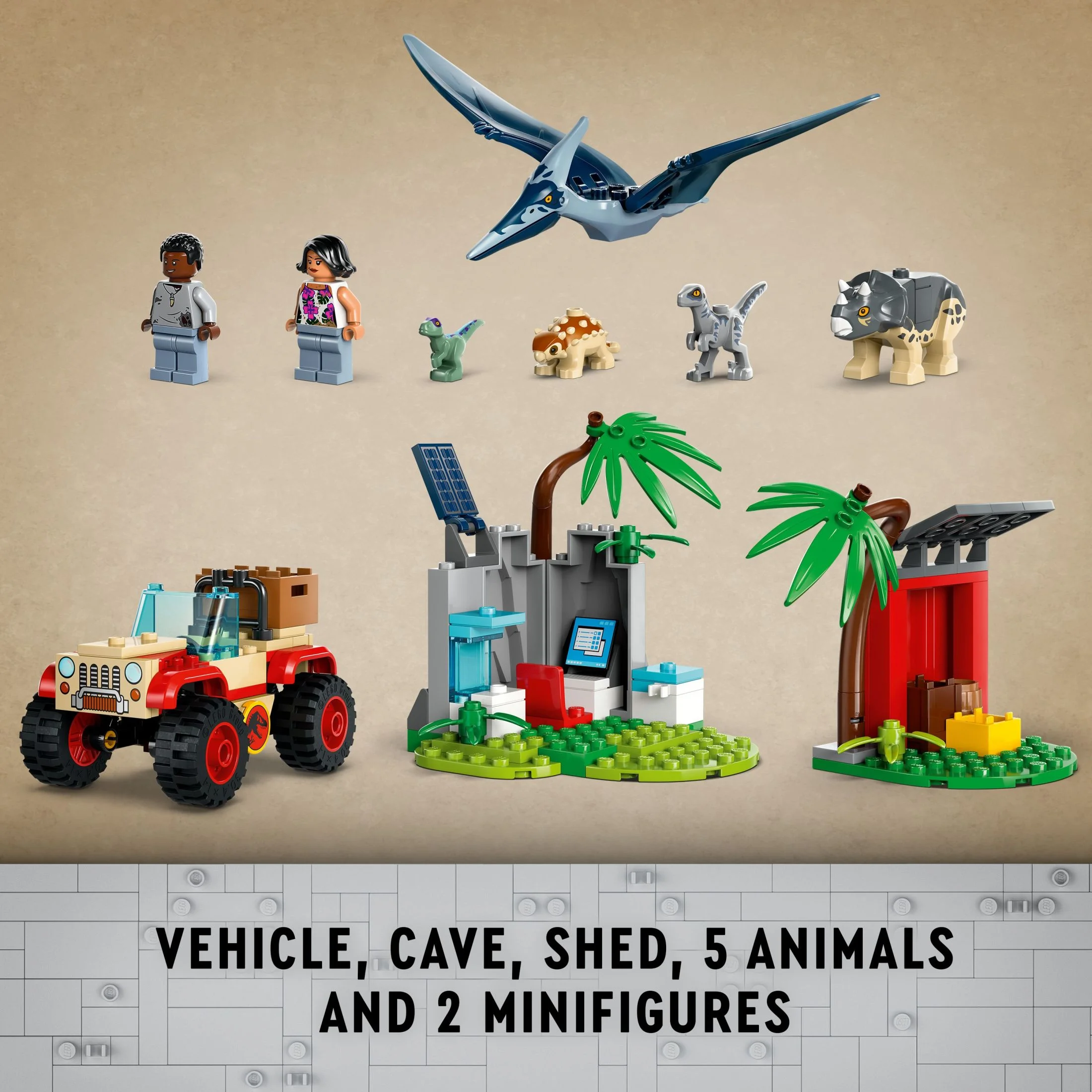 LEGO Jurassic World Baby Dinosaur Rescue Center, Building Set for Kids with a Toy Car and 5 Dinosaur Figures including a Triceratops and Velociraptor, Dinosaur Toy for Boys and Girls Ages 4+, 76963