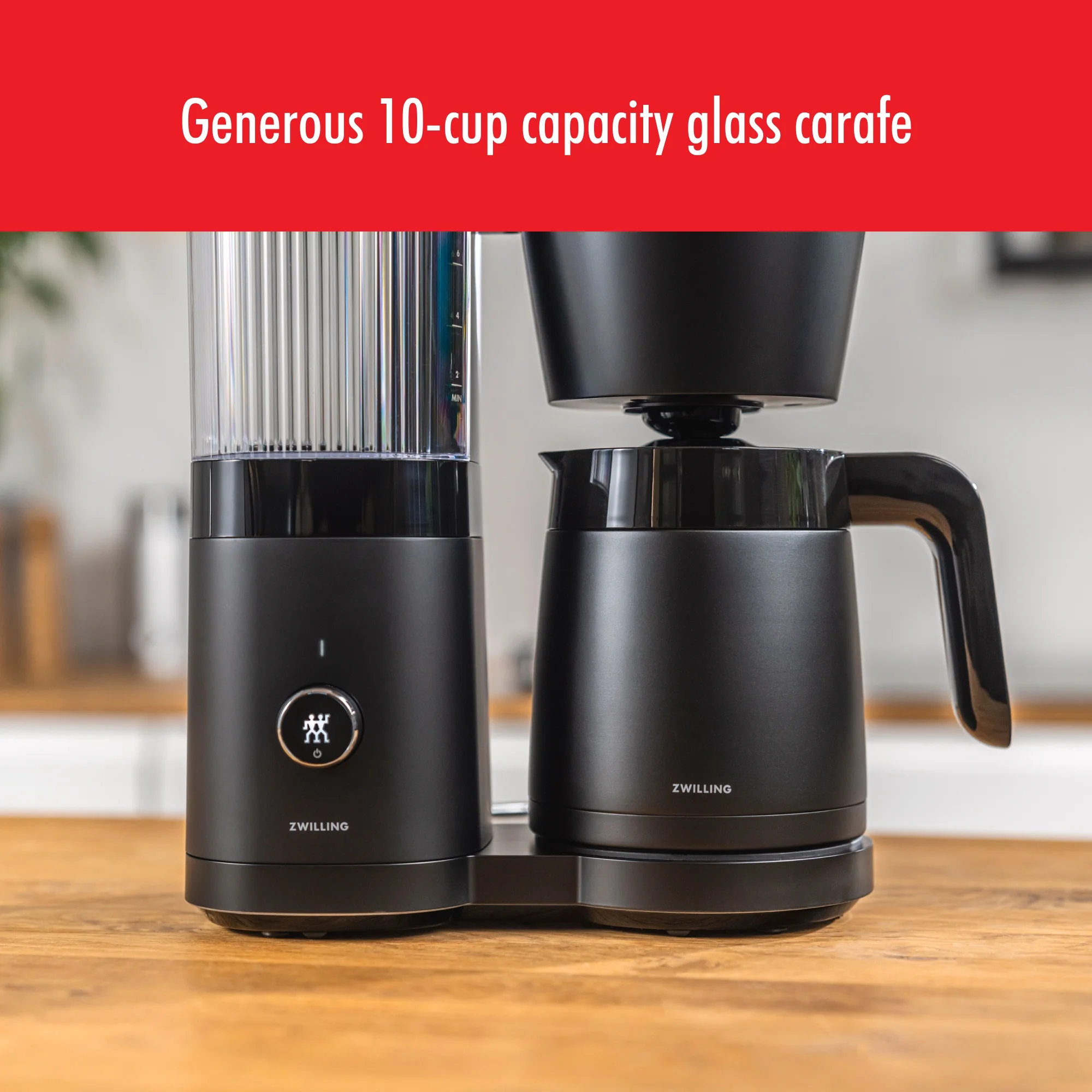 ZWILLING Enfinigy Drip Coffee Maker with Thermo Carafe 10 Cup, Awarded the SCA Golden Cup Standard, Silver