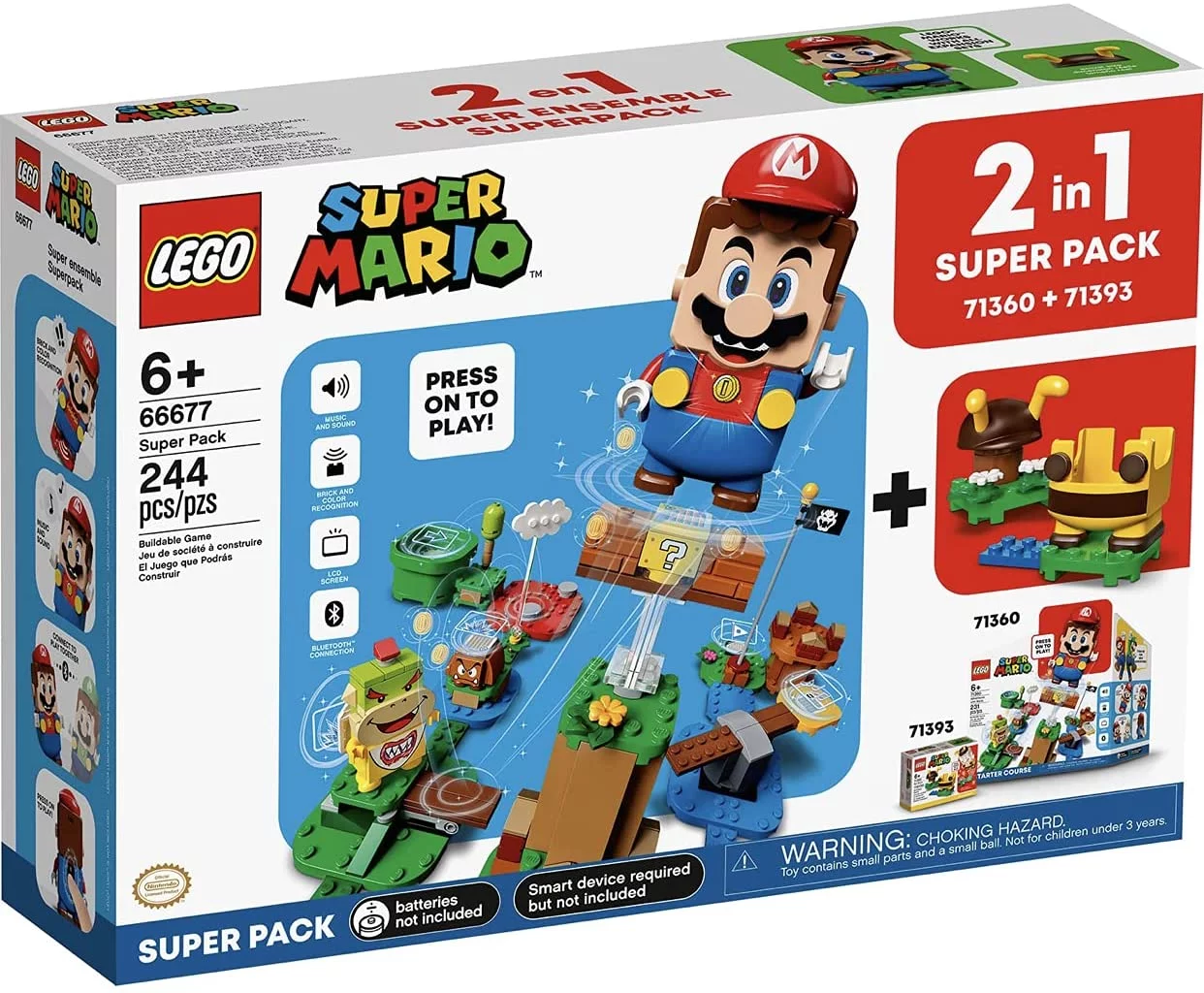 Lego 66677 Super Mario 2 in 1 Super Pack Building Kit for Creative Kids 6+