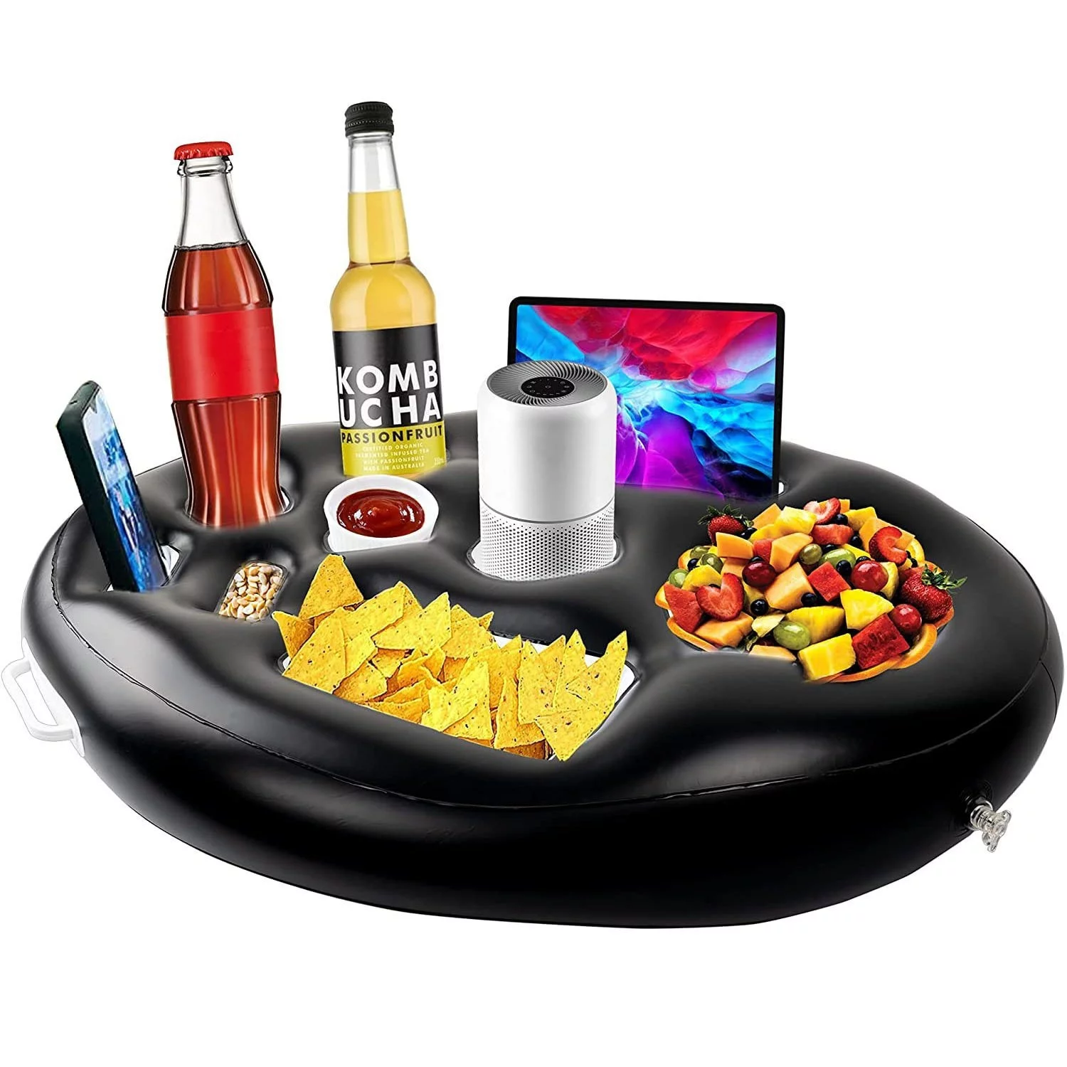 Inflatable Drink Holder, Happiwiz Floating Drink Holder for Pool, Hot Tub Accessories for Adults – Pool Drink Holder Floats, Swimming Pool Accessories for Adults, Drink Floaties for Pool, Black