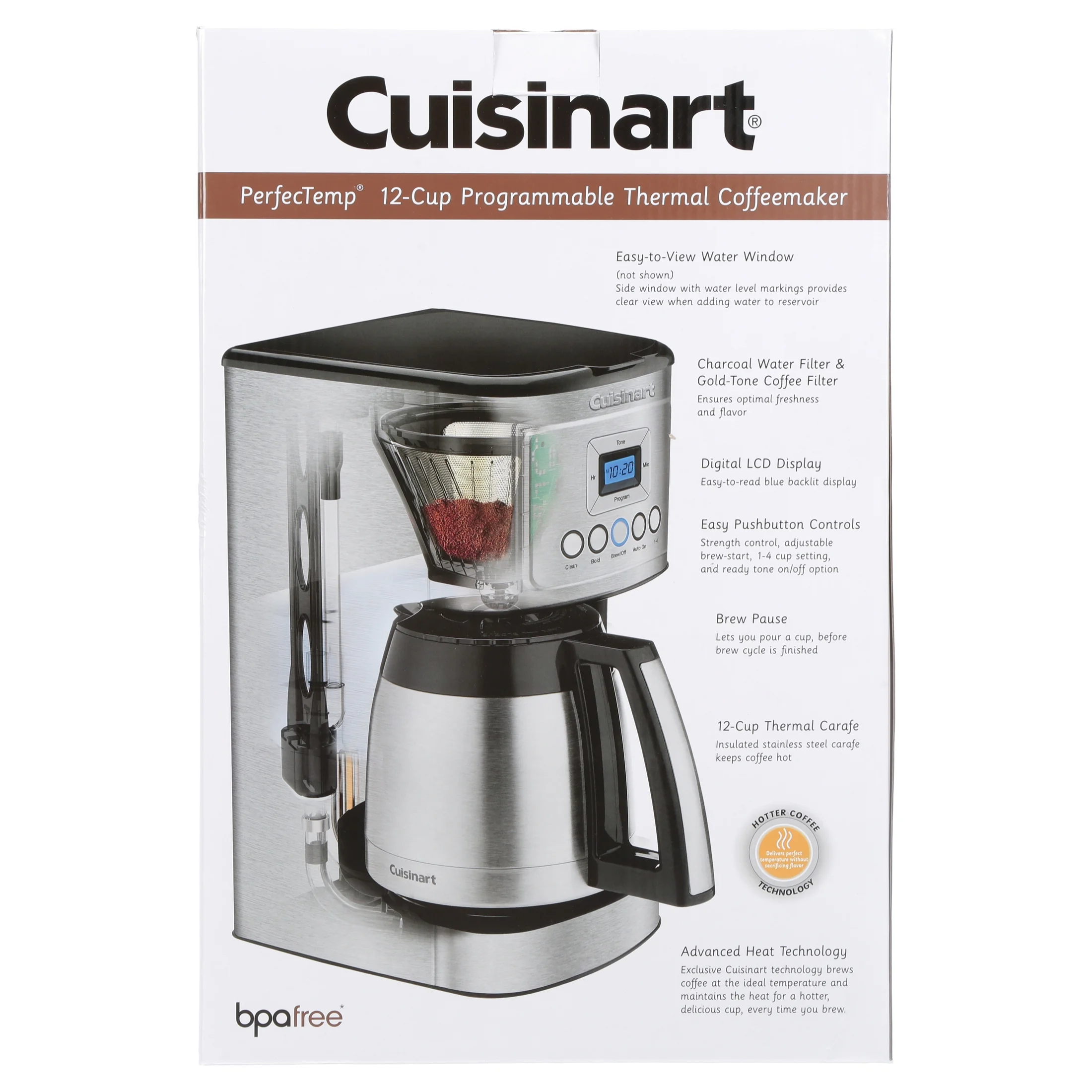 Cuisinart 12 Cup Programmable Thermal Coffeemaker, Silver, DCC-3400P1