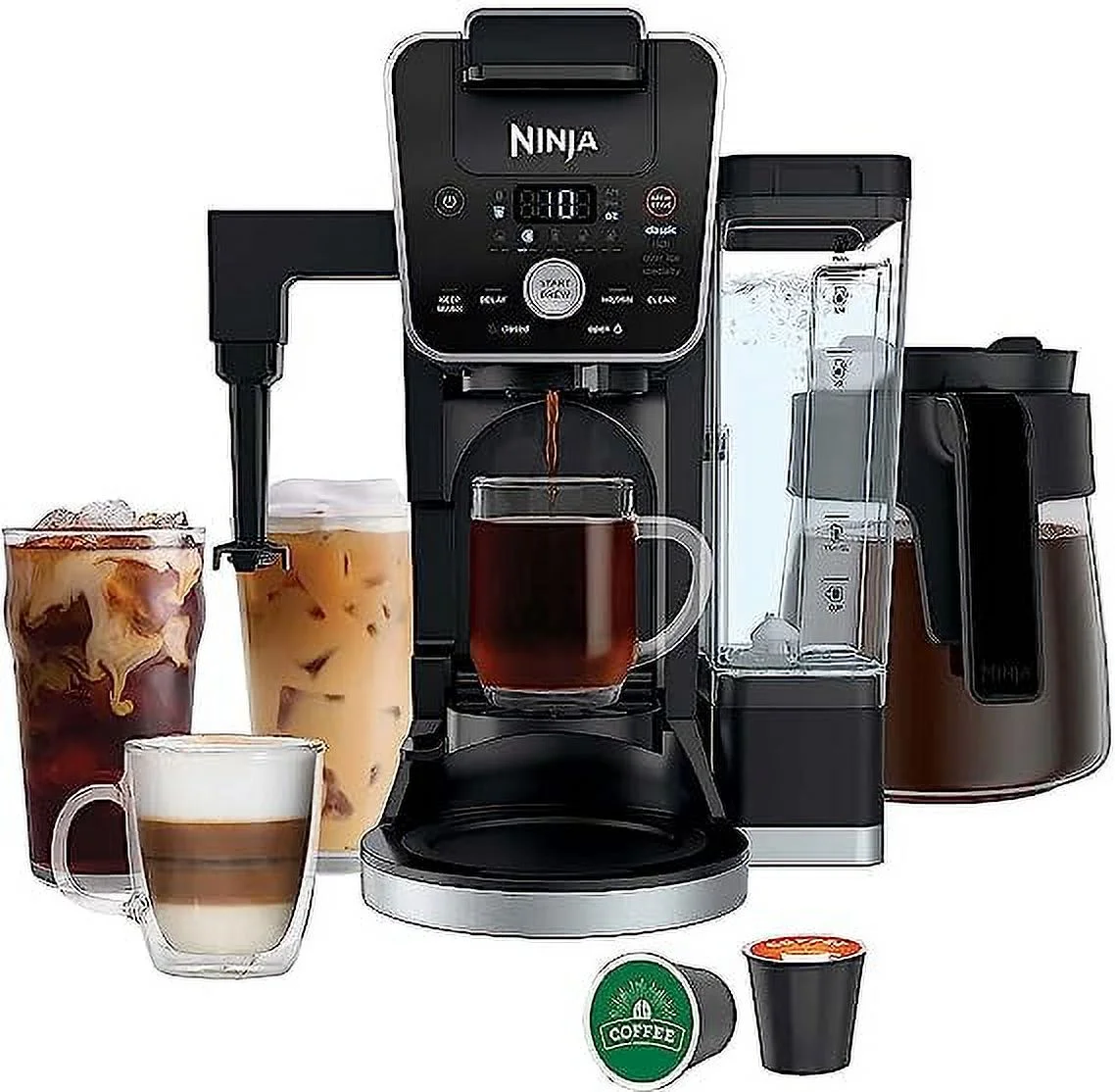 Pre-Owned Ninja DualBrew System 14-Cup Coffee Maker 4 Brew Styles 70-oz. CFP451CO – Black (Fair)