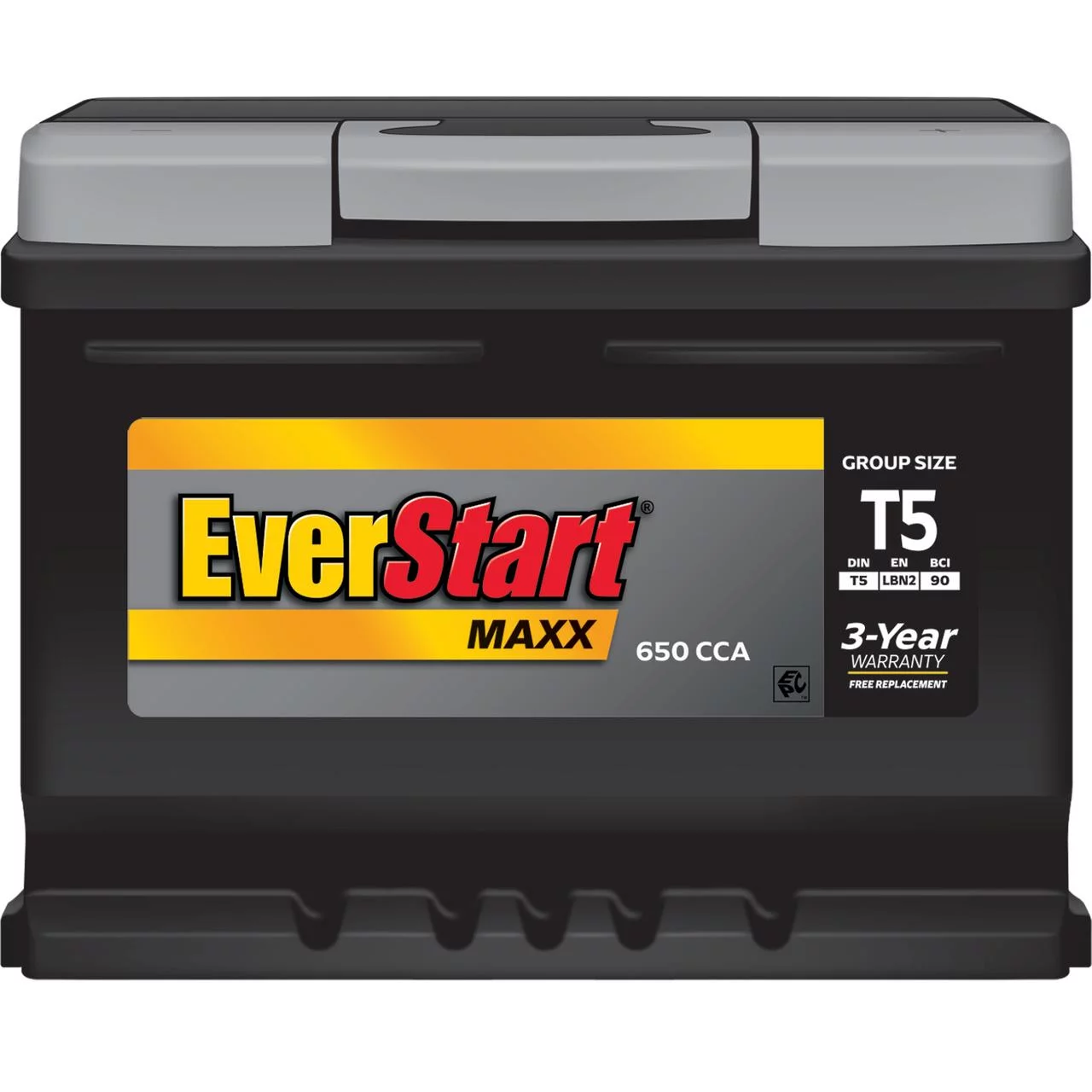 EverStart Maxx Lead Acid Automotive Battery, Group Size T5 12 Volt, 600 CCA 95 RC