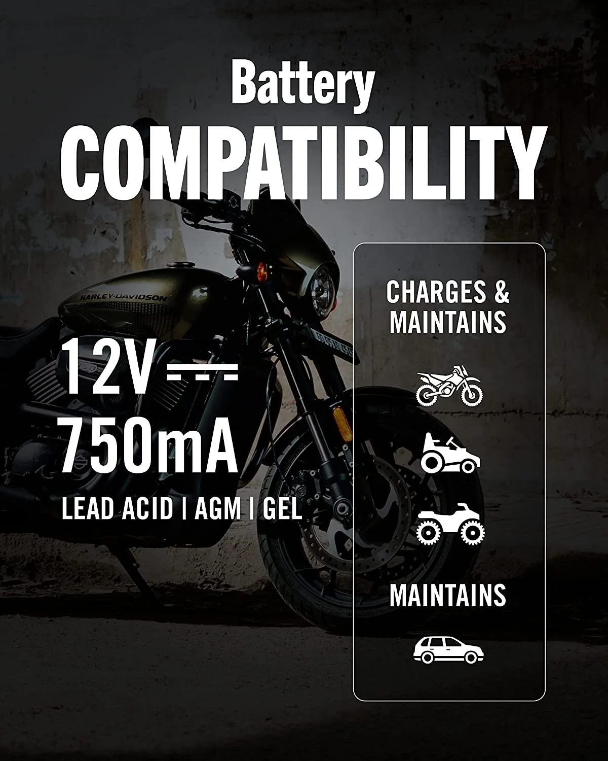 Battery Tender Junior 12V Charger and Maintainer: Automatic 12V Powersports Battery Charger and Maintainer for Motorcycle, ATVs, and More – Smart 12 Volt, 750mA Battery Float Chargers – 021-0123