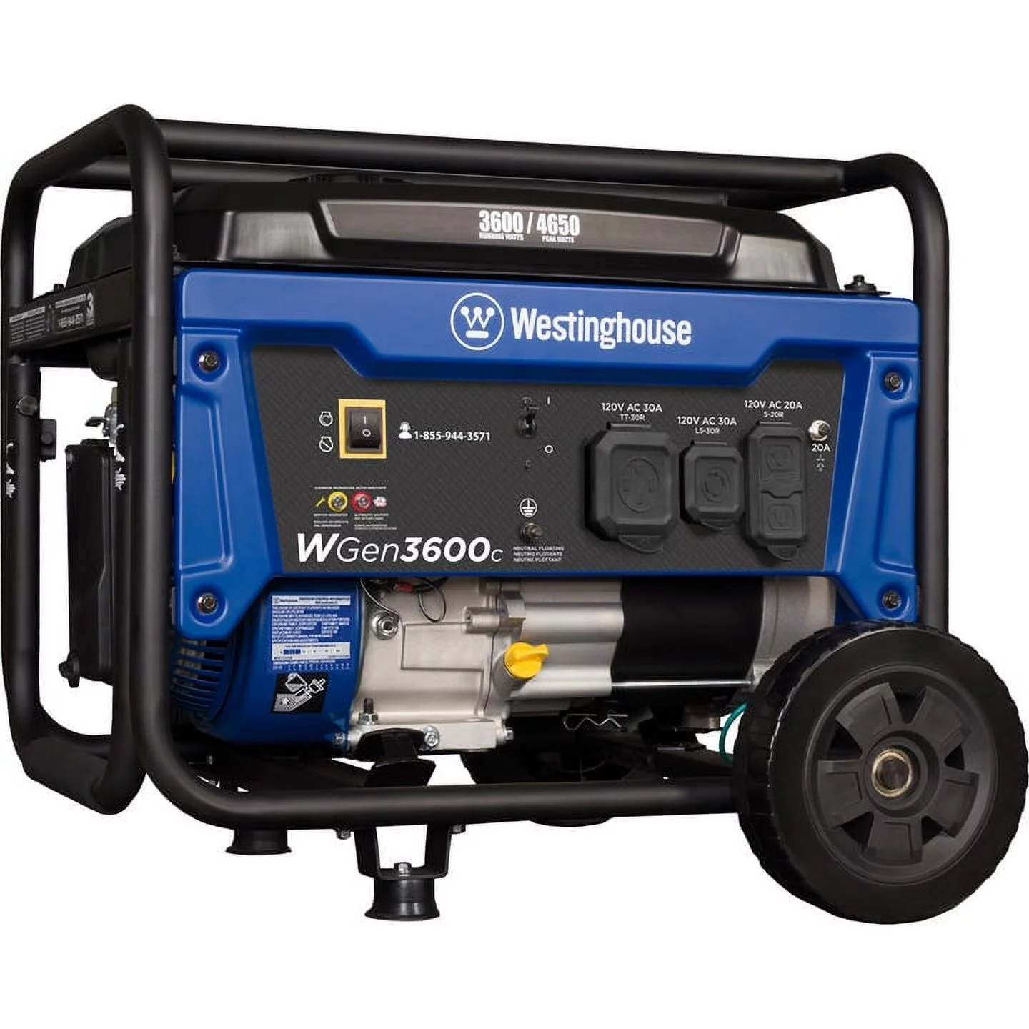 Westinghouse 4650 Peak Watt RV Ready Outlet, Gas Powered Portable Generator with CO Sensor