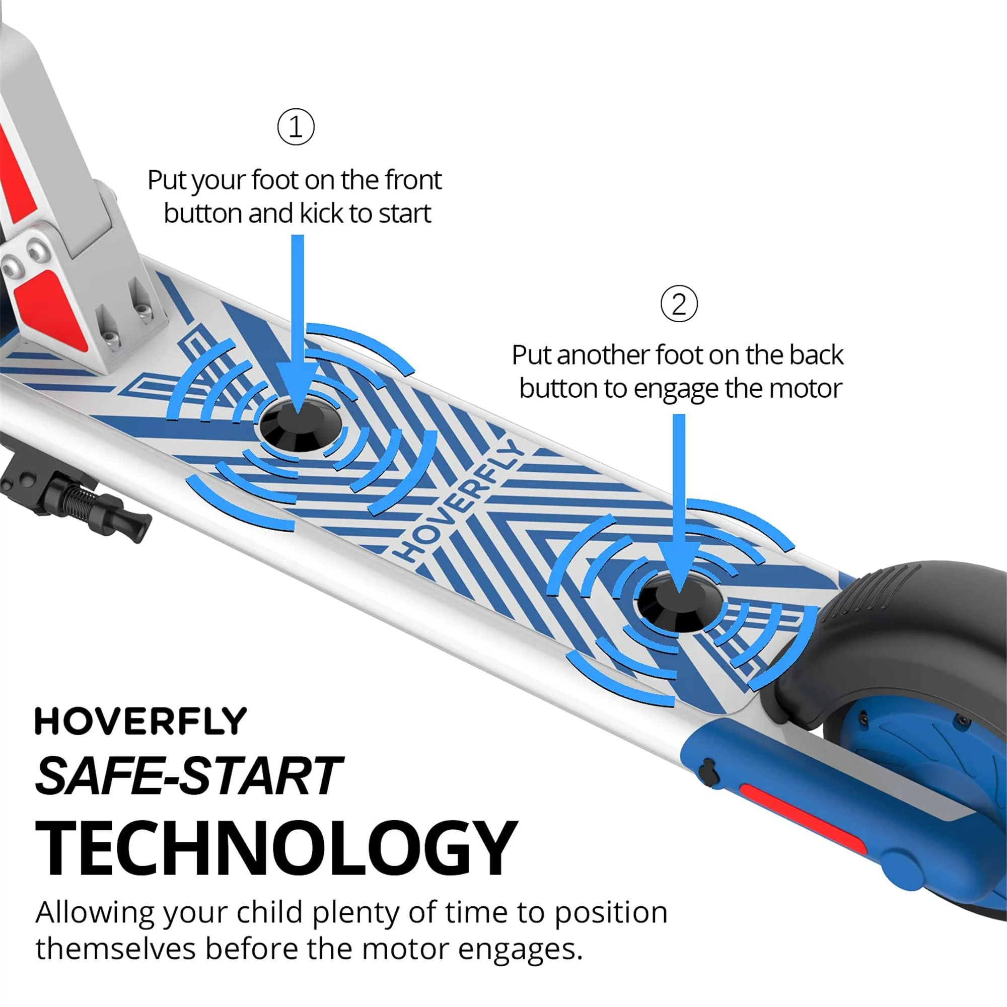 HOVERFLY GKS Lumios Electric Scooter with 6″ LED Wheel, 150W 7.5mph E-Scooter for Kids Unisex Age 6-12, Gray