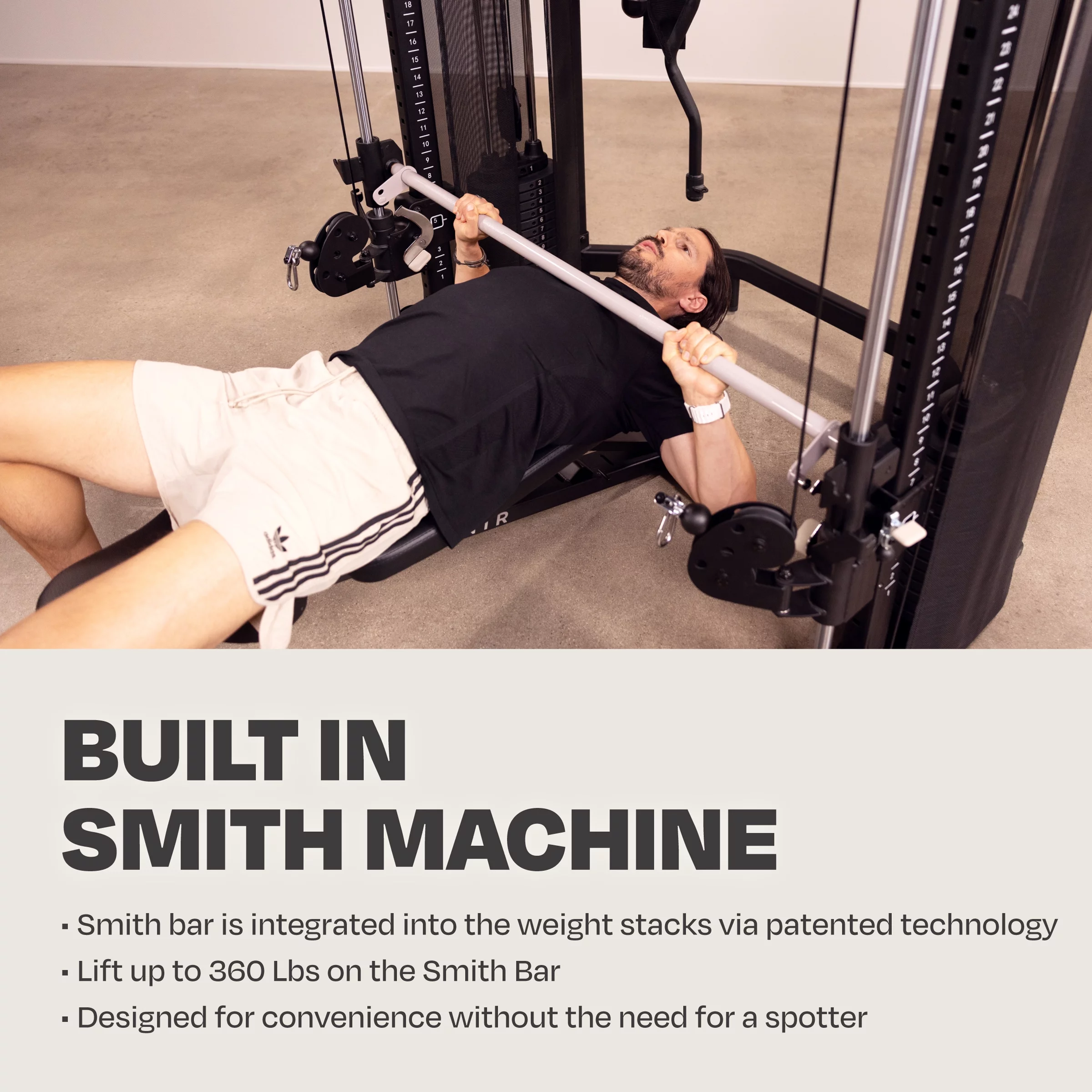 Centr 3 Home Gym Functional Trainer with Selectorized Smith Bar for Total Body Strength Training with 3-Month Centr Membership