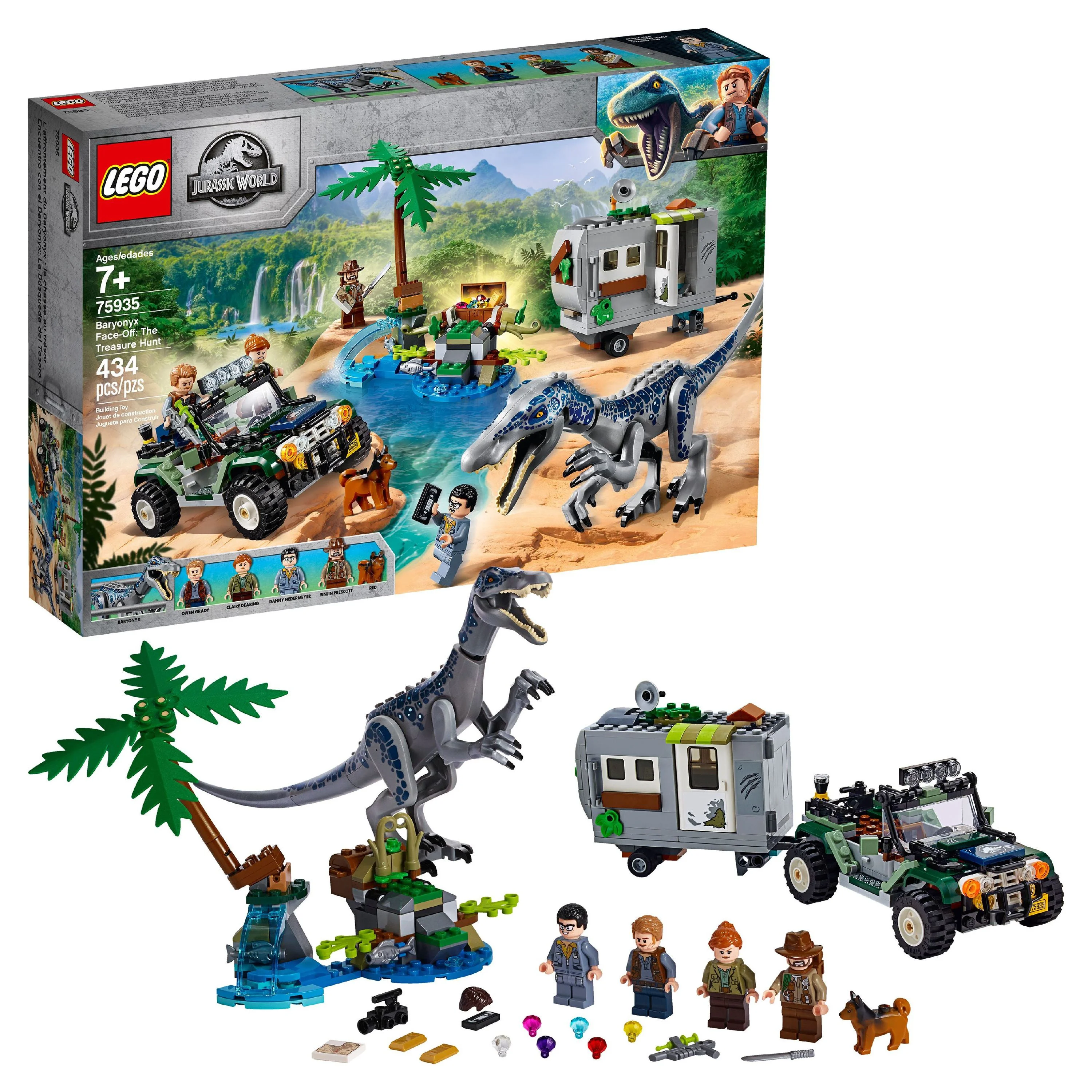 LEGO Jurassic World Baryonyx Face-Off: The Treasure Hunt 75935 Dinosaur Truck Toy