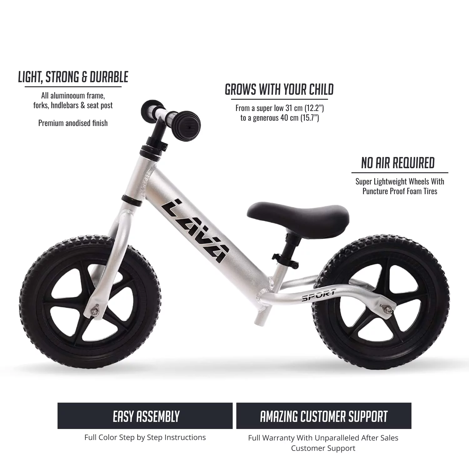 Balance Bike-Lightweight Aluminium Toddler Bike For 2, 3, 4, And 5 Year Old