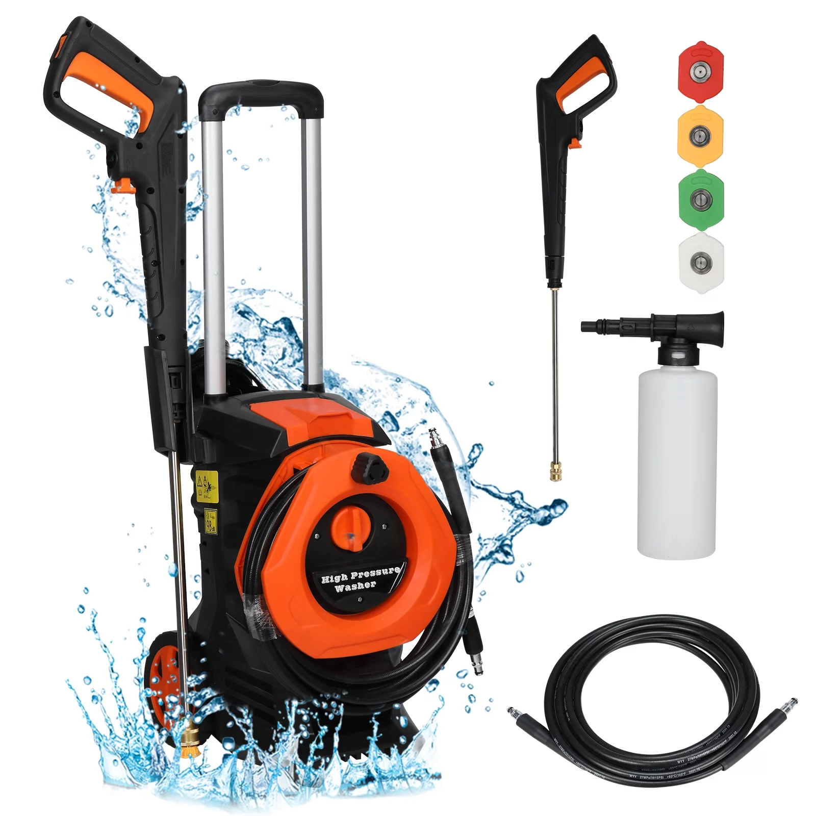 Ktaxon High-Pressure Washer, 3380PSI MAX 2GPM Electric Power Washer Cleaner, with 4 Nozzles, Soap Bottle