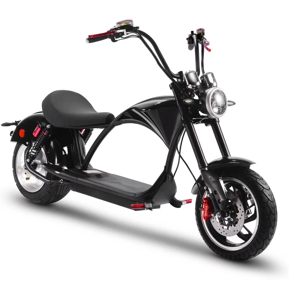 MotoTec Lowboy 60v 20ah 2500w Lithium Cafe Motorcycle Black