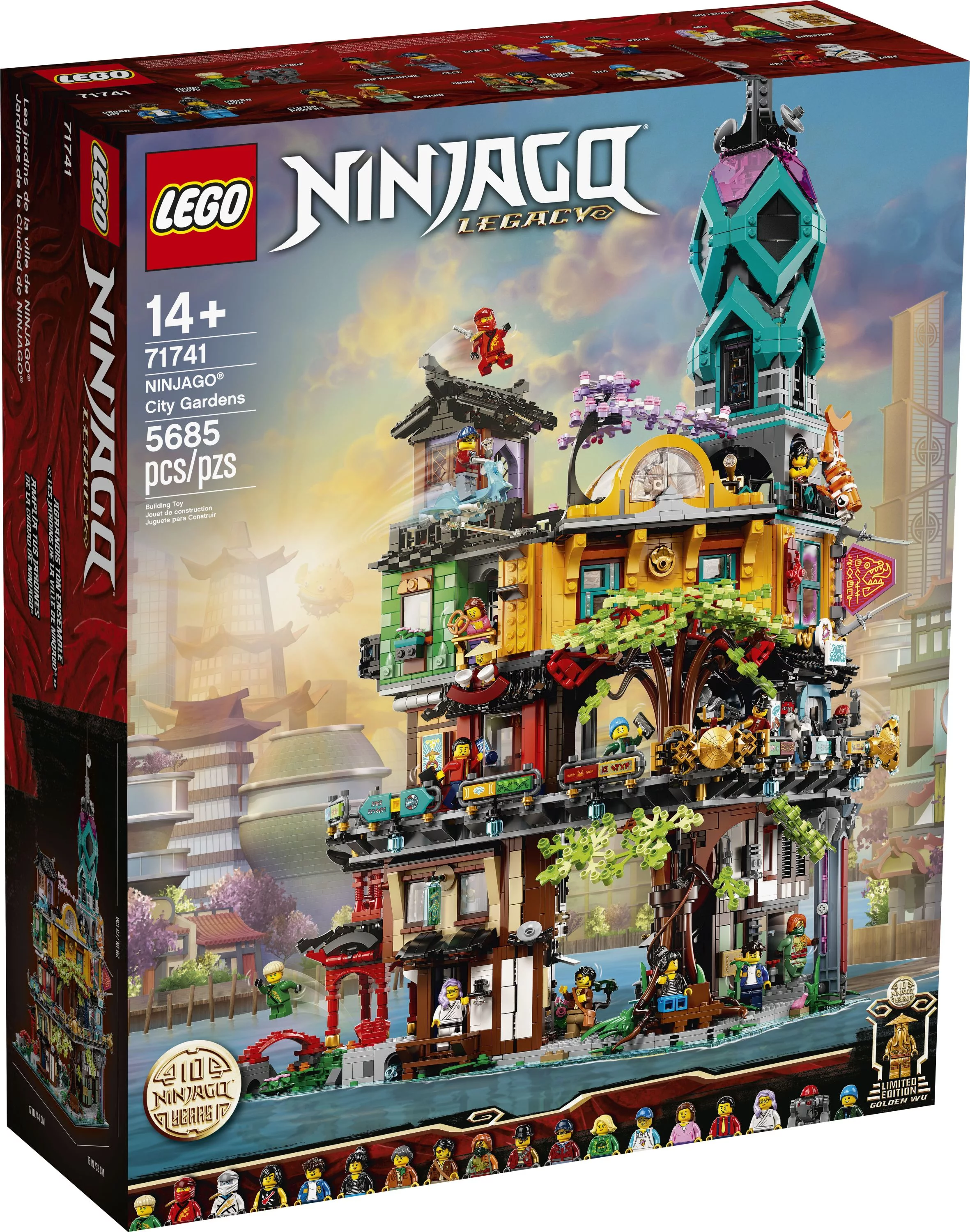 LEGO NINJAGO NINJAGO City Gardens 71741 Building Toy Featuring 19 Minifigures (5,685 Pieces)