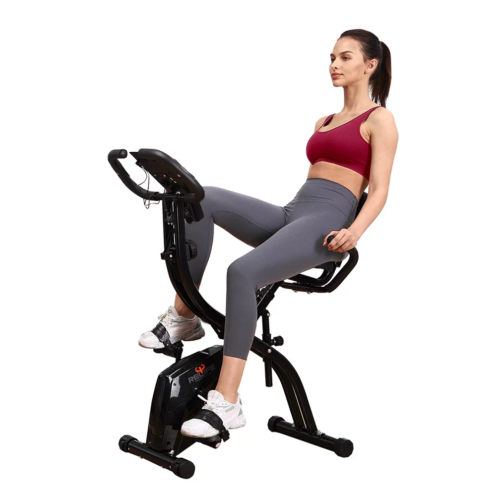 3in1 Foldable Exercise Bike Indoor Cycling Bicycles Stationary for Home Fitness Cardio Workout RELIFE REBUILD YOUR LIFE