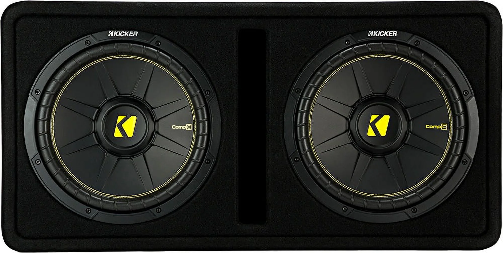 Kicker 44DCWC122 CompC Dual 12″ 1200W 2 Ohm Vented Loaded Subwoofer Enclosure