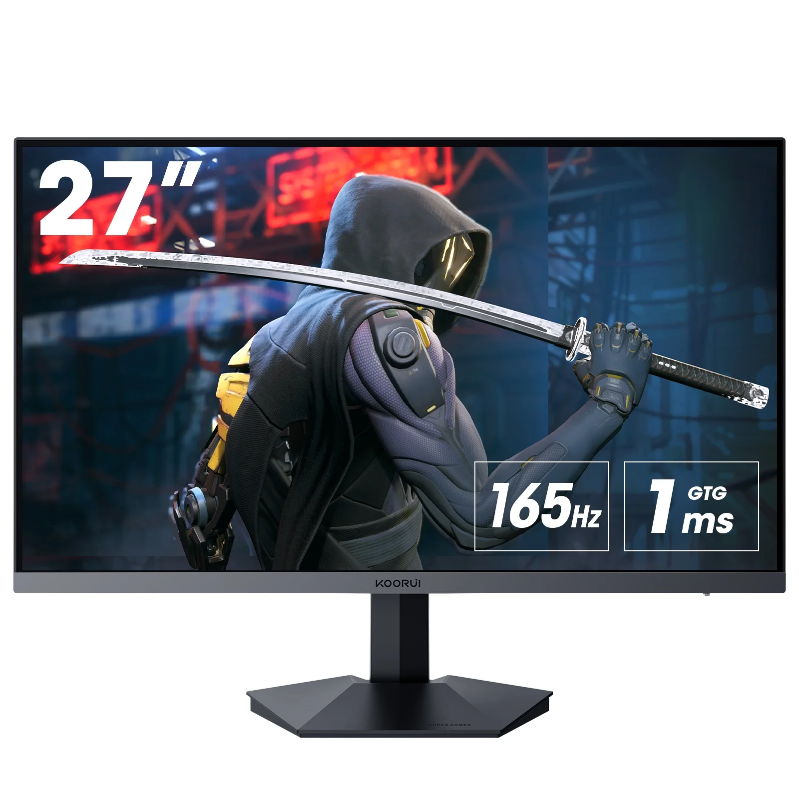 KOORUI 24″ 165Hz Fast 1080P 1ms Ultra Slim Gaming Monitor, HDMI, DisplayPor 24E3