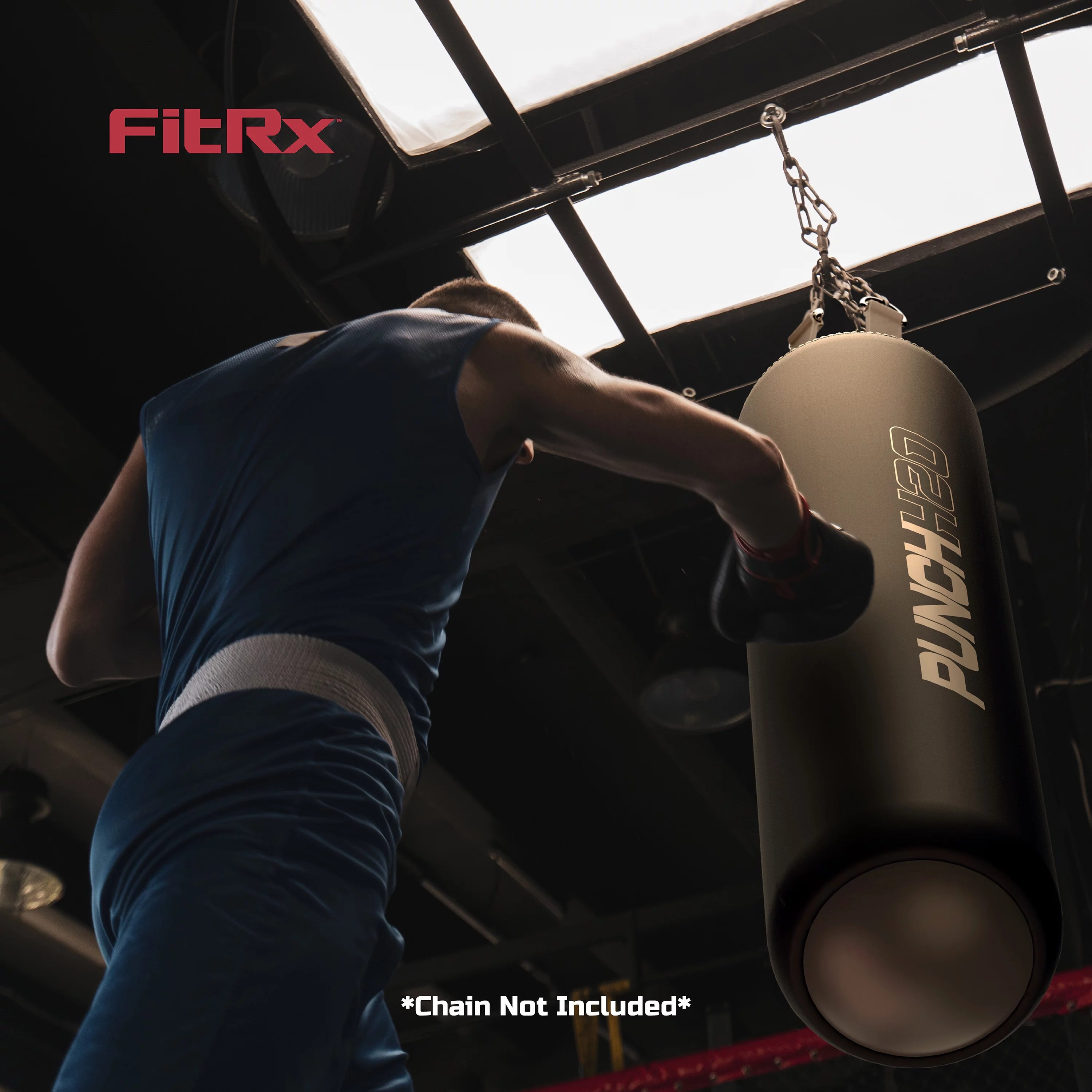 FitRx Punch H2O Punching Bag, 4ft. Water-Filled Heavy Bag, 216lbs.