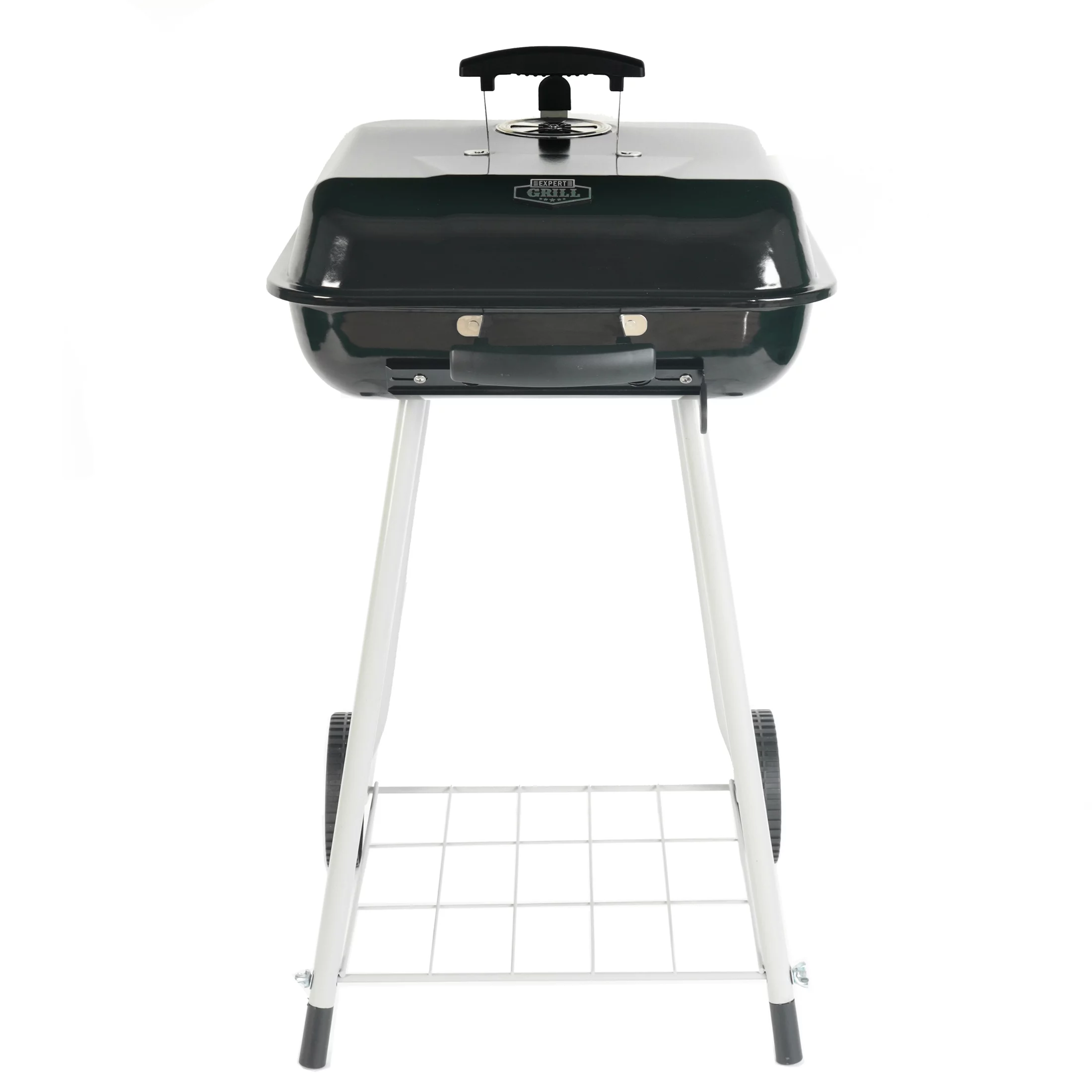 Expert Grill 17.5″ Square Steel Charcoal Grill with Wheels, Black