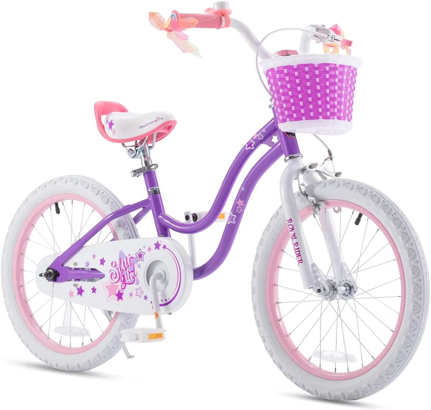 Royalbaby Girls Kids Bike Stargirl 18 In. Bicycle Basket Kickstand Blue Child’s Cycle