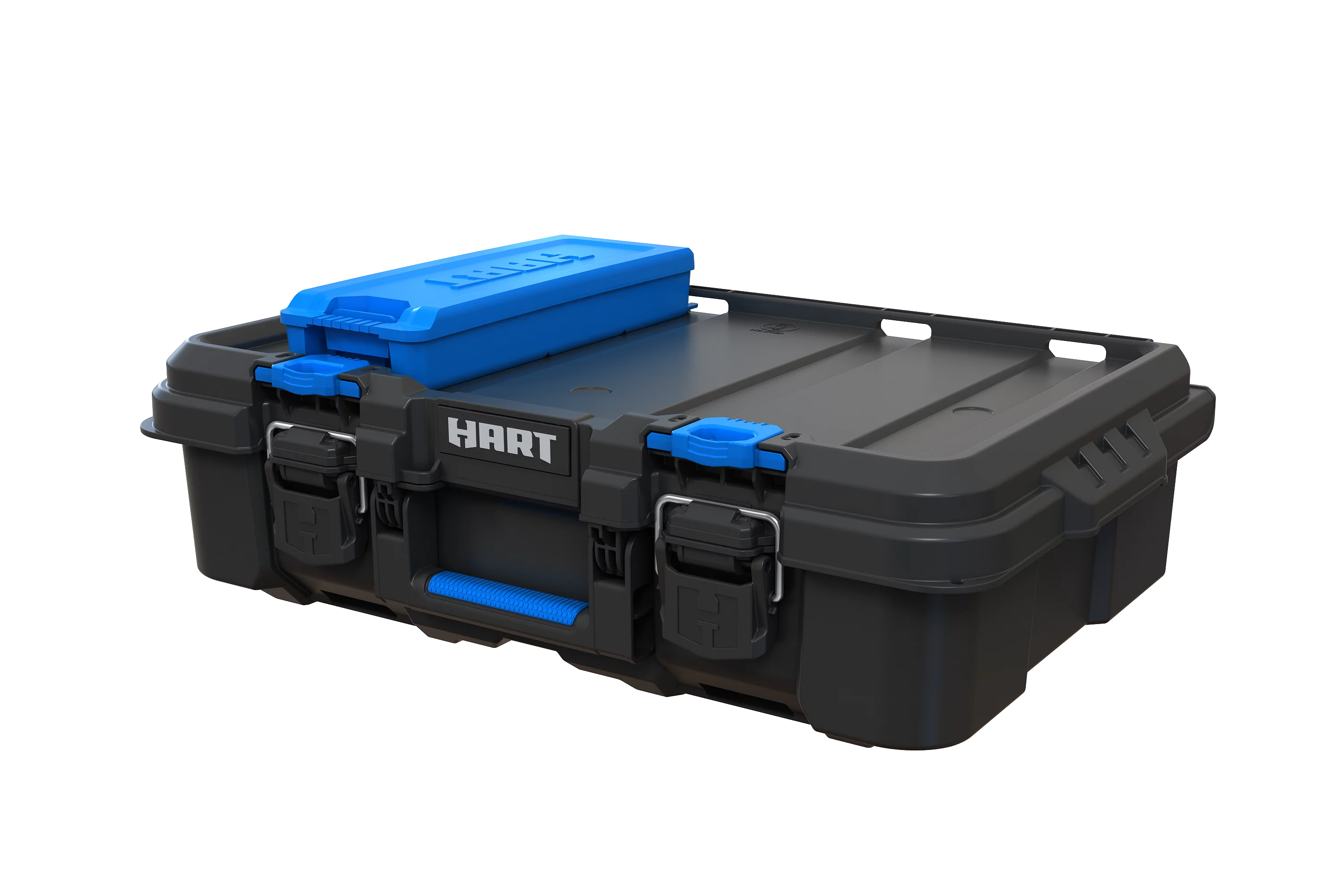 HART Stack System Tool Box with Small Blue Organizer & Dividers, Fits HART’s Modular Storage System