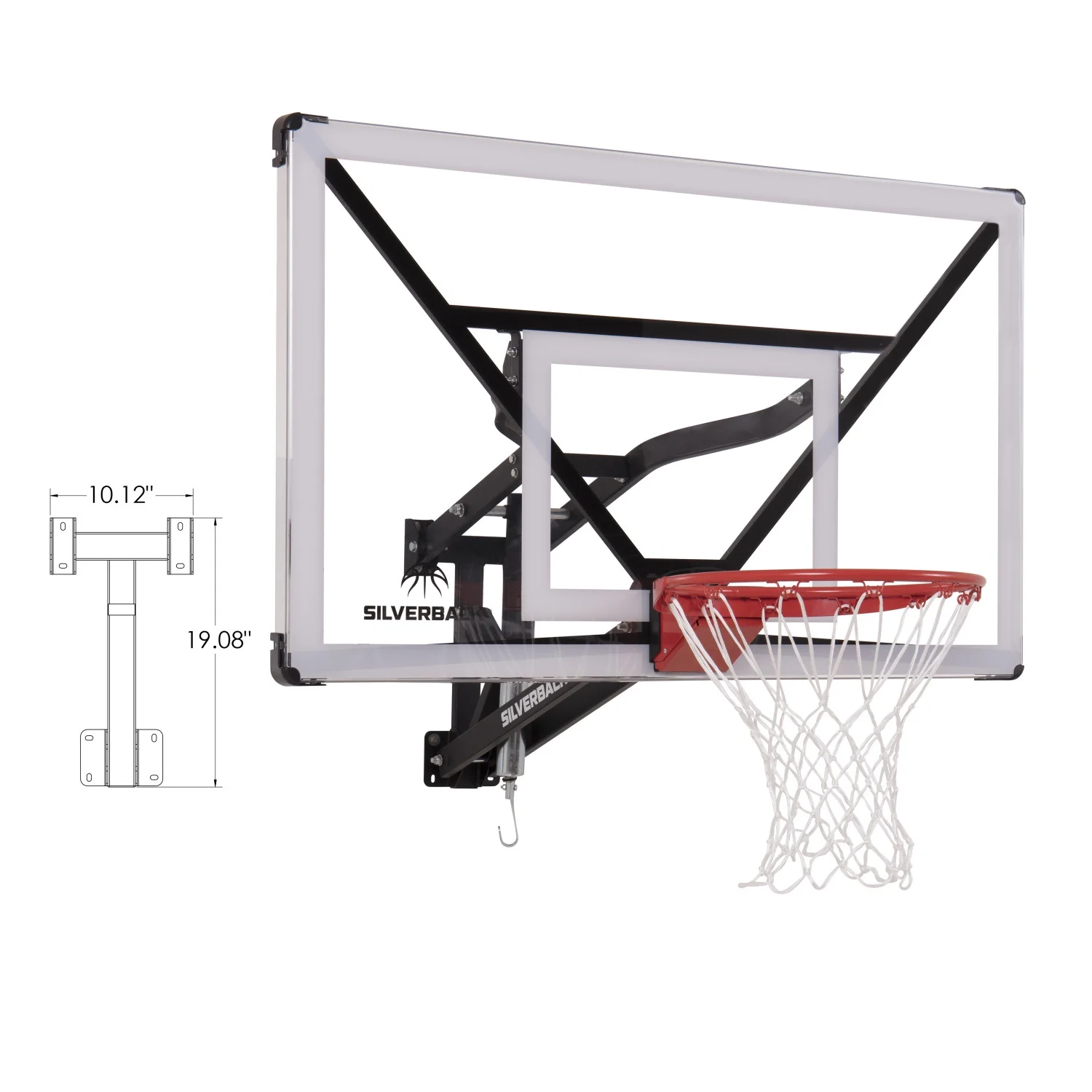 Silverback SBX 54″ Wall Mounted Adjustable-Height Basketball Hoop with Quick Play Design