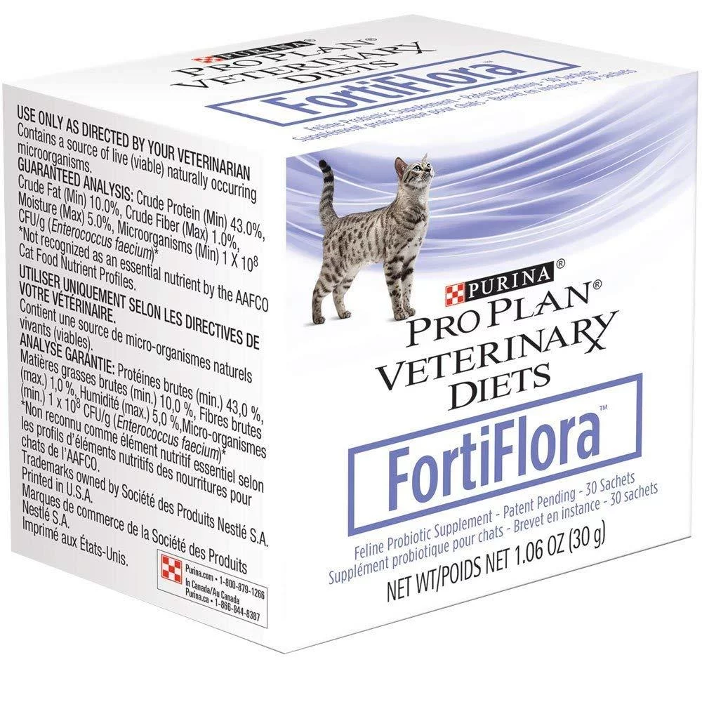 Fortiflora Purina Veterinary Diets Feline Nutritional Supplement, A nutritional supplement that contains a probiotic By Purina Fortiflora