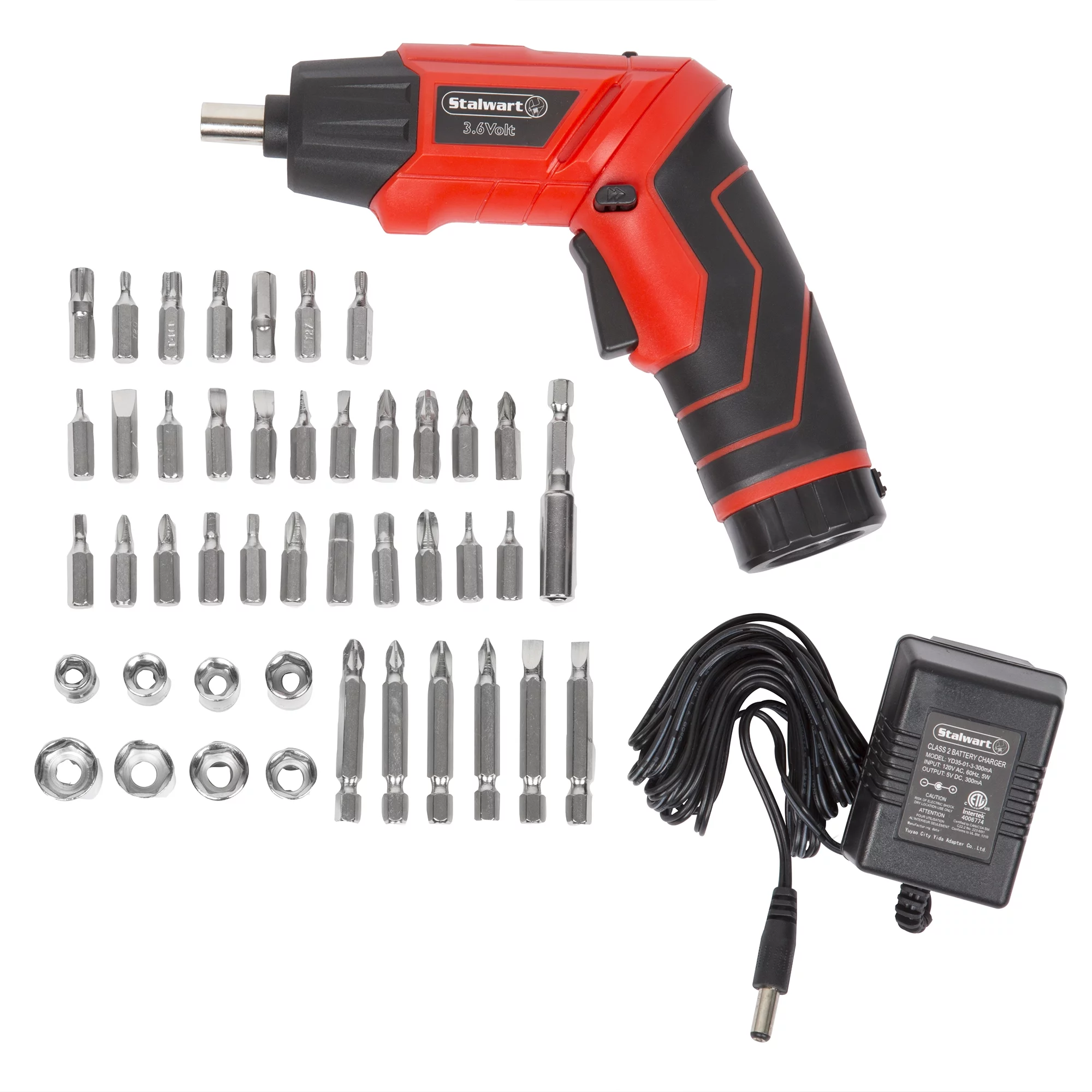 Stalwart 45-Piece Pivoting 3.6V Cordless Electric Screwdriver Kit with Case