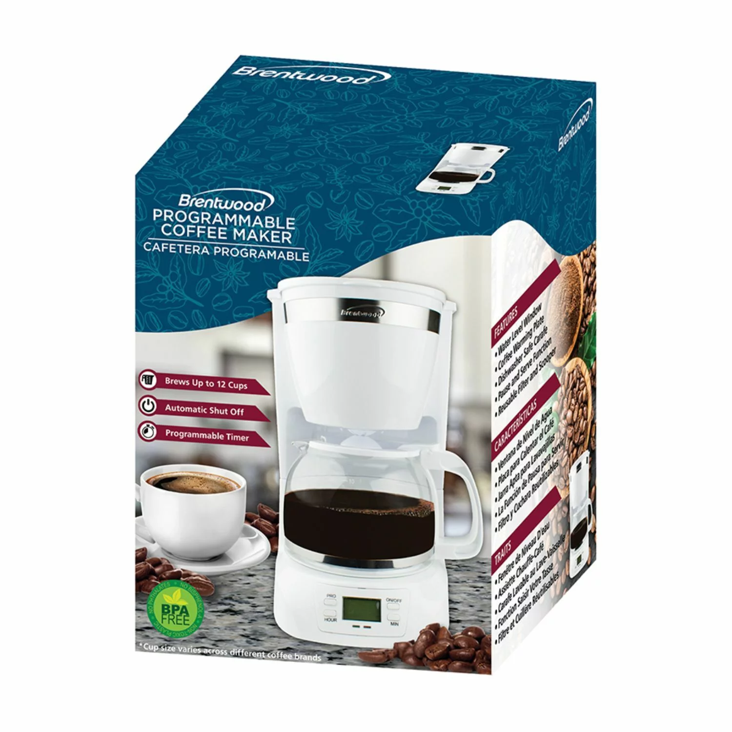 Brentwood Appliances 10 Cup Digital Coffee Maker New – White