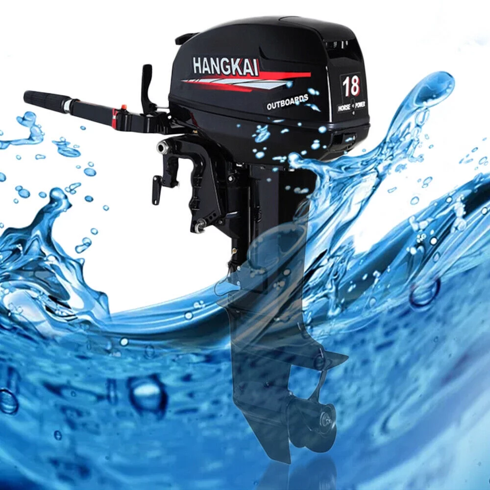 ANQIDI 18HP 2 Stroke Outboard Motor, 246CC Heavy Duty Fishing Boat Engine CDI Water Cooling System Tiller Control