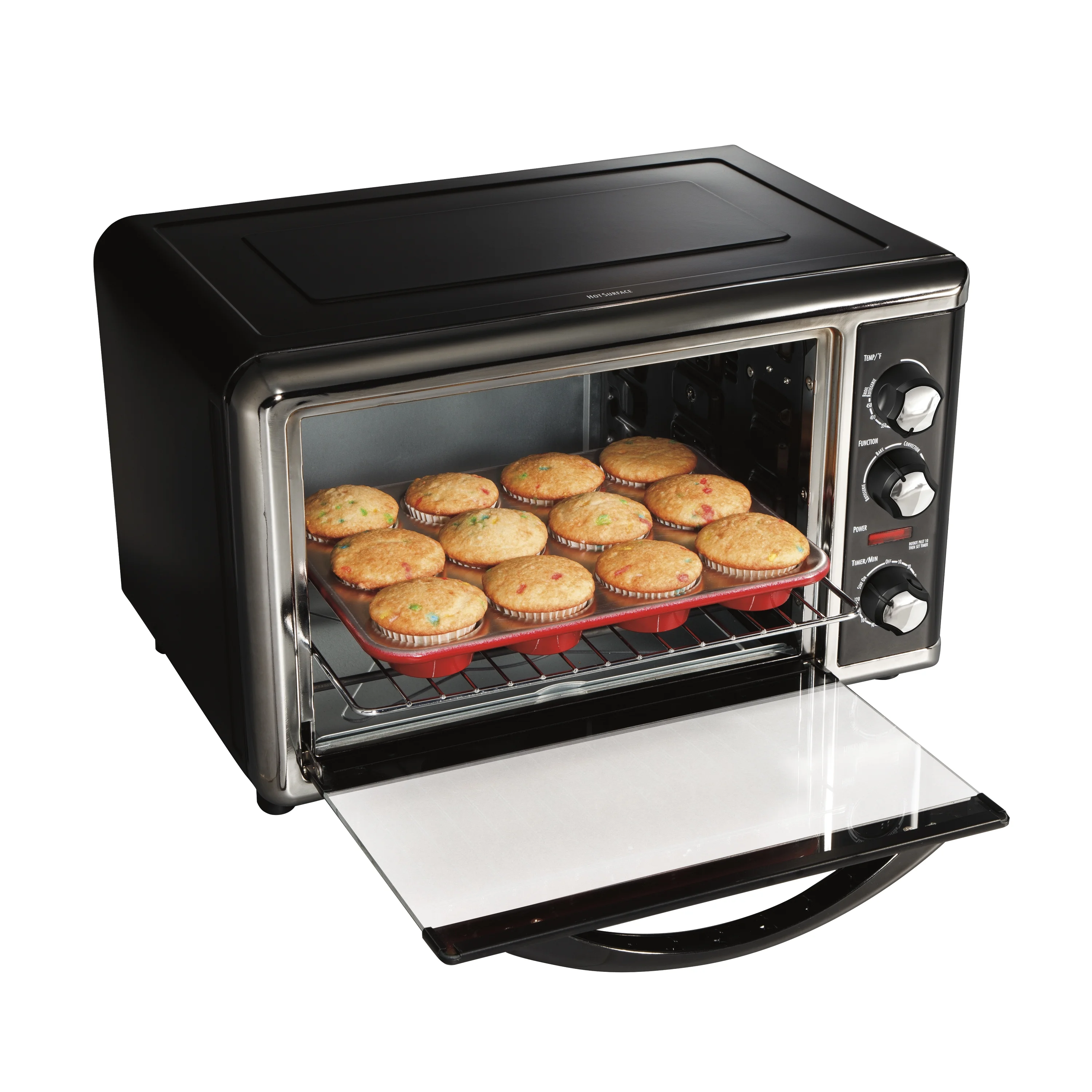 Hamilton Beach Countertop Oven with Convection and Rotisserie, Baking, Broil, Extra Large Capacity, Silver, 31100D