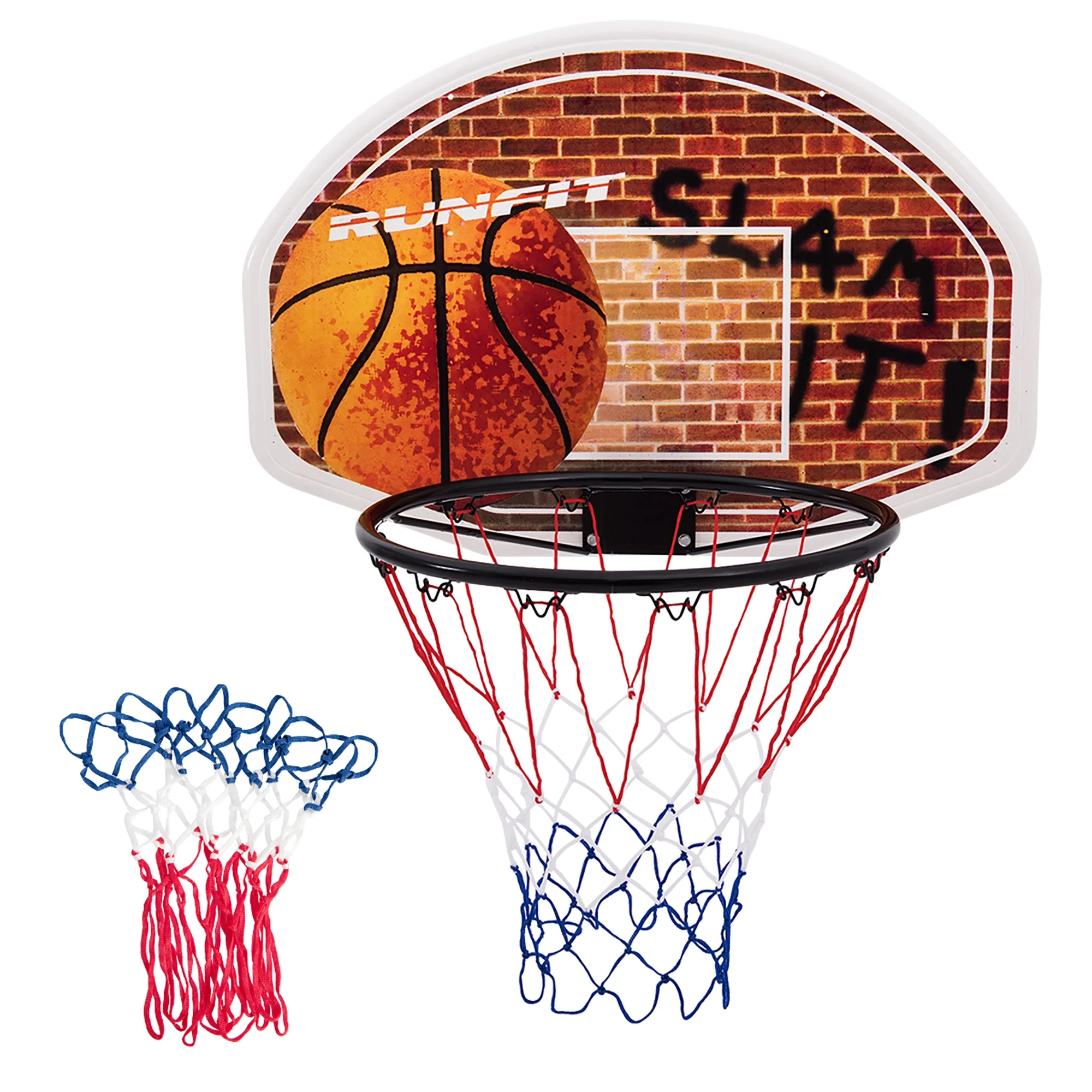 Gymax Wall Mounted Fan Backboard With Basketball Hoop and Rim Outdoor Indoor Sports