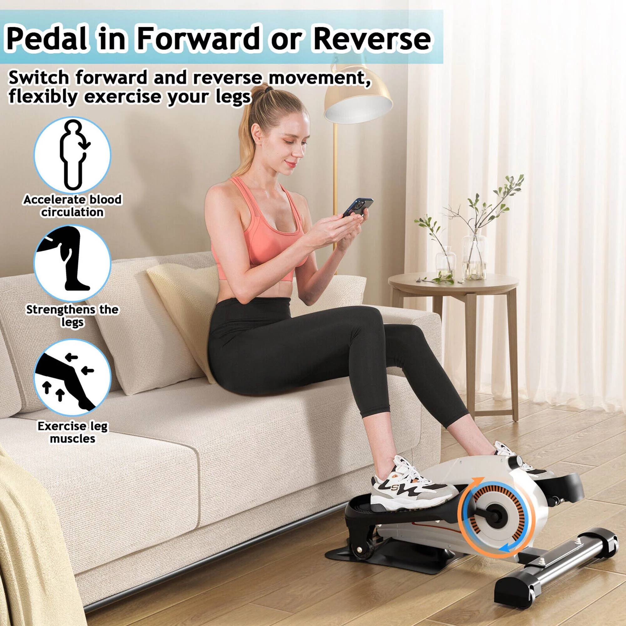 Gymax Portable Mini Magnetic Elliptical Stepper Machine Resistance Adjustable Fitness