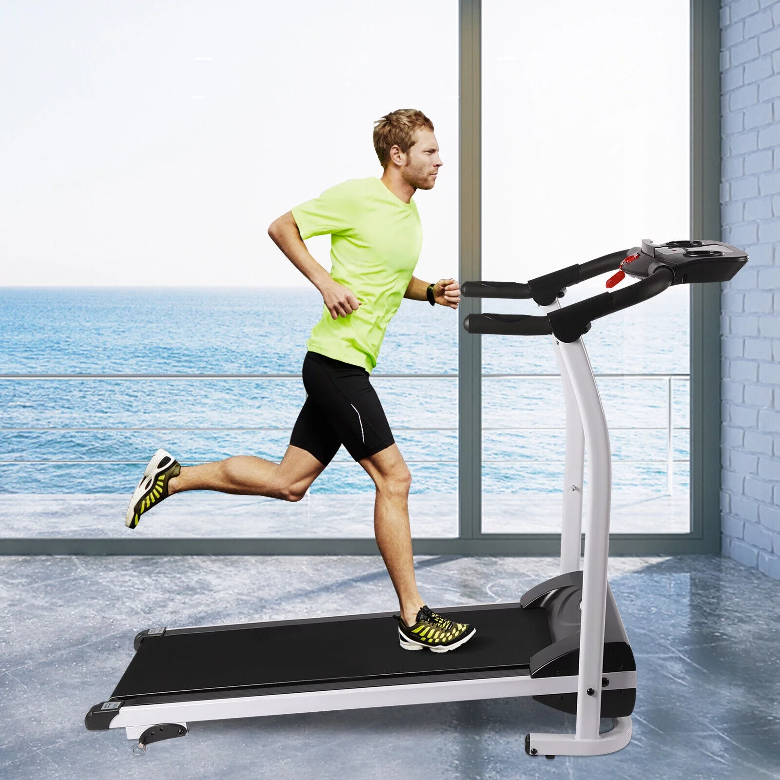 DENSET 14” Auto-Incline 1.0Hp Folding Electric Treadmill Up to 3.7 Mph Speed Treadmill