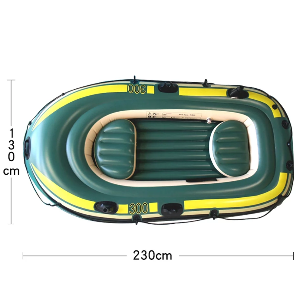 Green PVC Inflatable Three Person Rowing Air Boat Fishing Drifting Diving Tool