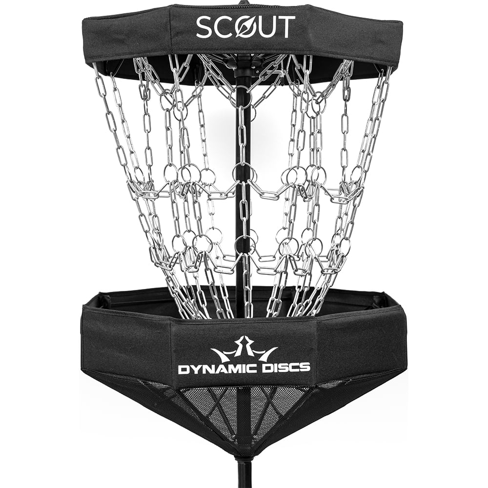 Dynamic Discs Scout Portable Disc Golf Basket | 8 Outer Chains, 8 Inner Chains, 2 Cross Sectional Chains Disc Golf Target | Foldable Frisbee Golf Target for Easy Mobility