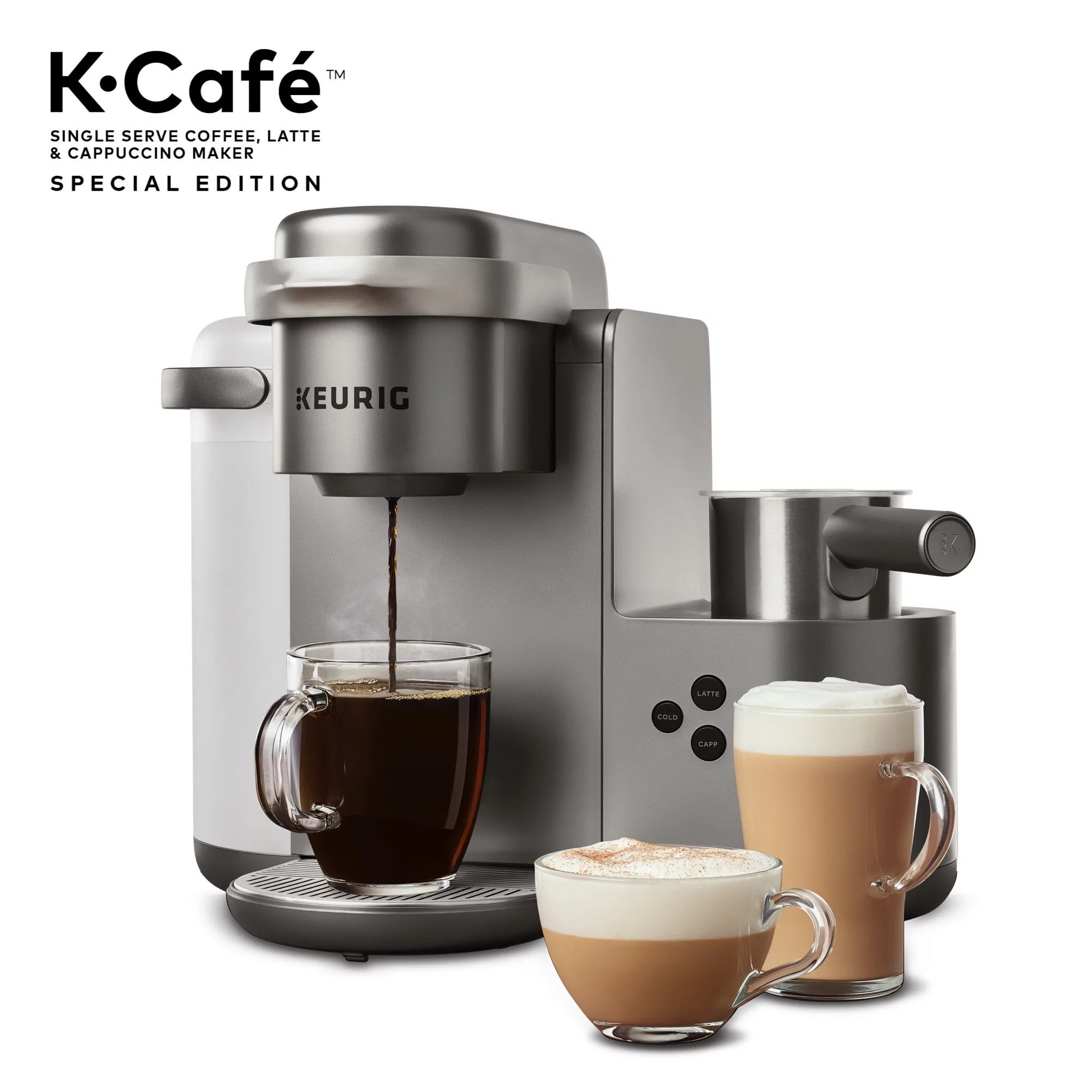 Keurig K-Cafe Special Edition Single Serve K-Cup Pod Coffee, Latte And Cappuccino Maker, Nickel