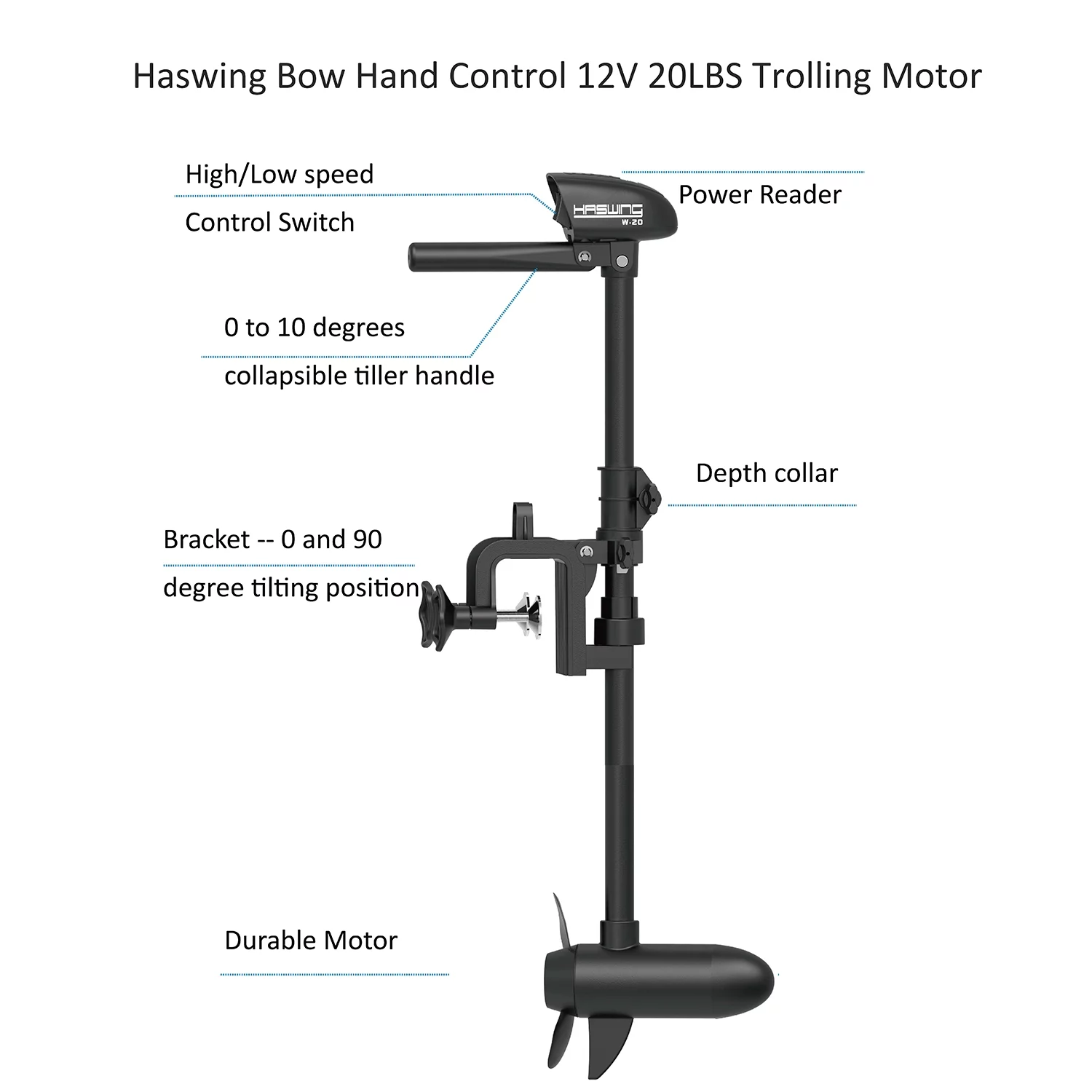 AQUOS 8.8 Plus ft Inflatable Pontoon Boat with Haswing White 12V 55LBS Remote Trolling Motor and Foot Control