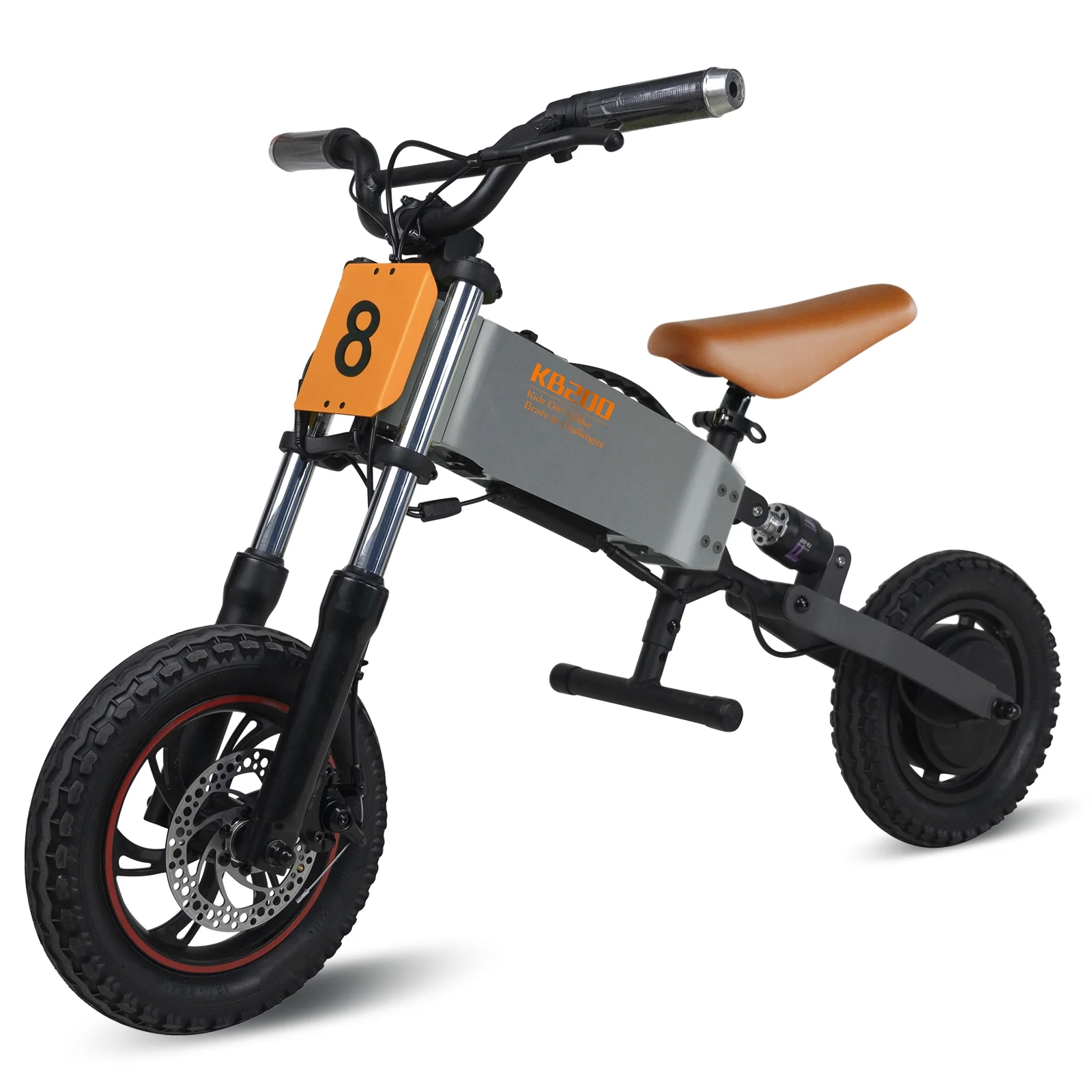 RIGO Electric Bike for Kids Ages 3-10 Electric Balance Bicycle with 12 inch Inflatable Tire Shock Absorption Electric Dirt Bike Adjustable Seat and 24V 200W Electric Motorcycle for Boys and Girls