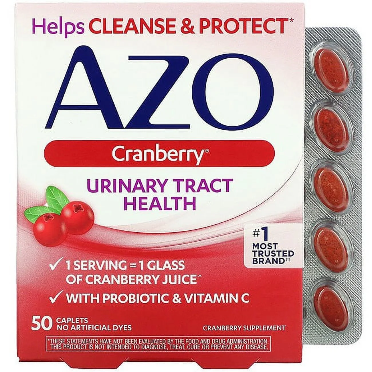 AZO Cranberry Urinary Tract Health Dietary Supplement, 50 Ct