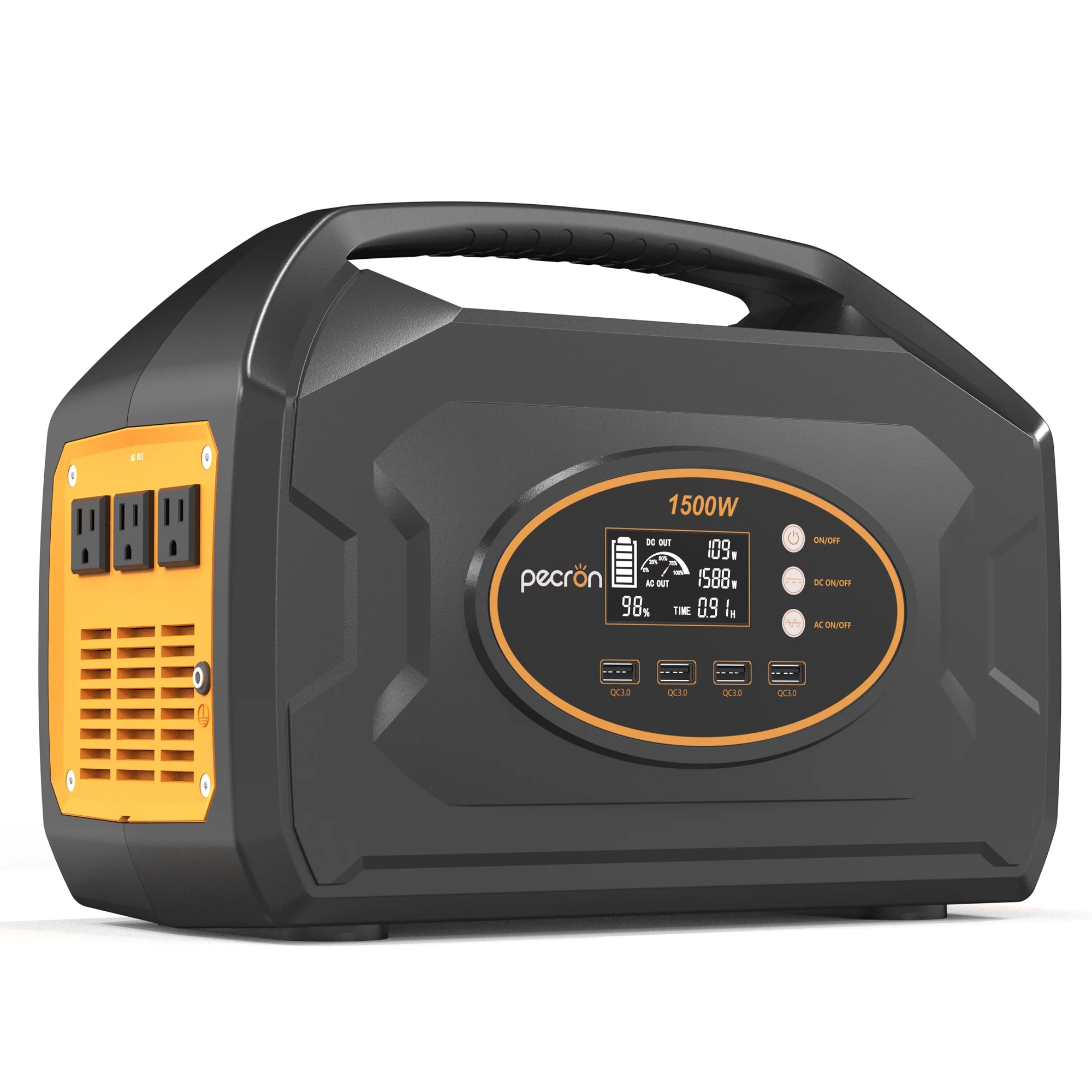 PECRON S1500 1461Wh 1500W Portable Power Station AC Outlets Portable Generator Fast Charge for Camping RV Trip Outdoor Indoor Home Emergency Backup Battery