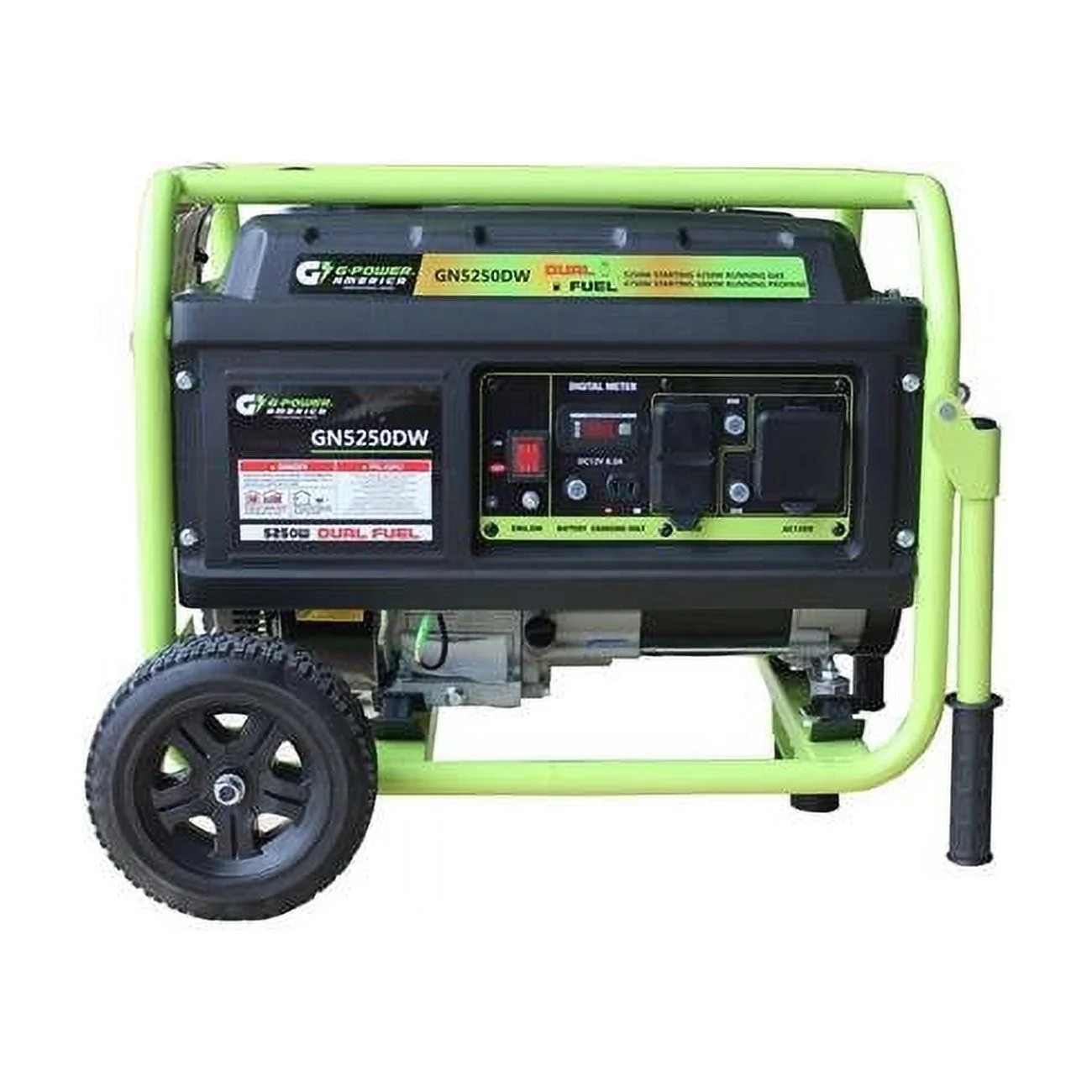 Green-Power 5250-4750W Dual Fuel Gasoline & Propane Powered Portable Generator with 223cc Professional Engine